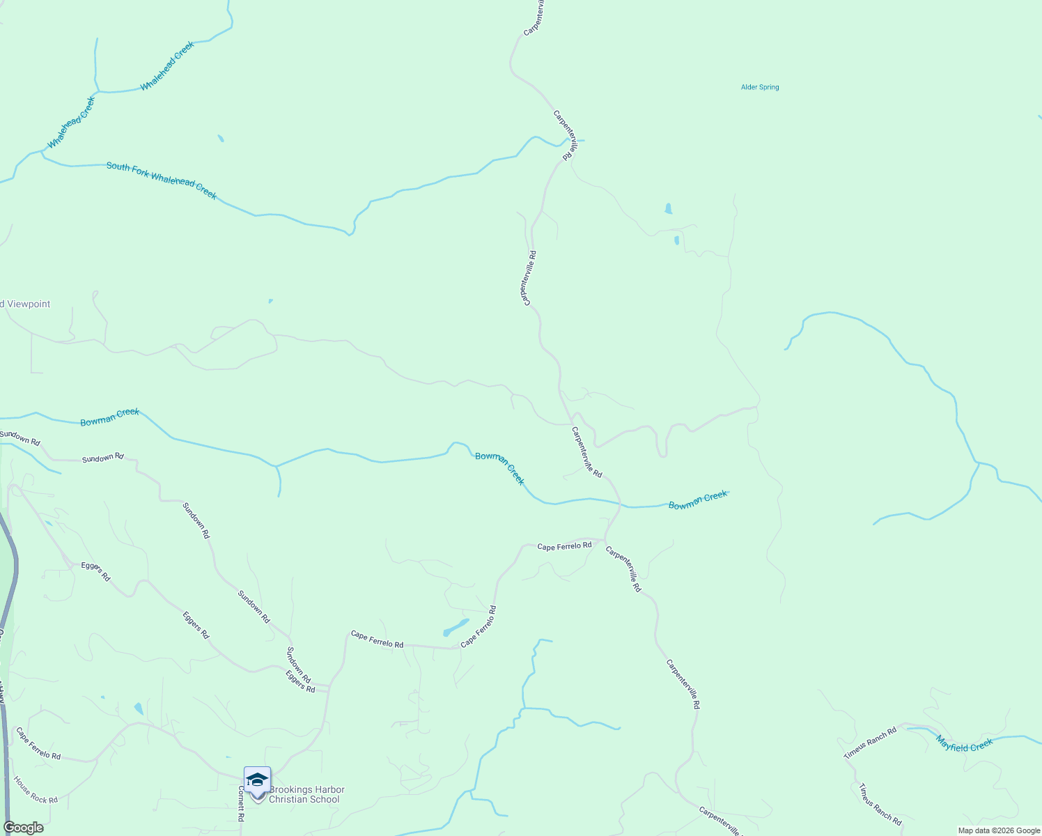map of restaurants, bars, coffee shops, grocery stores, and more near 96514 Martin Ranch Road in Brookings