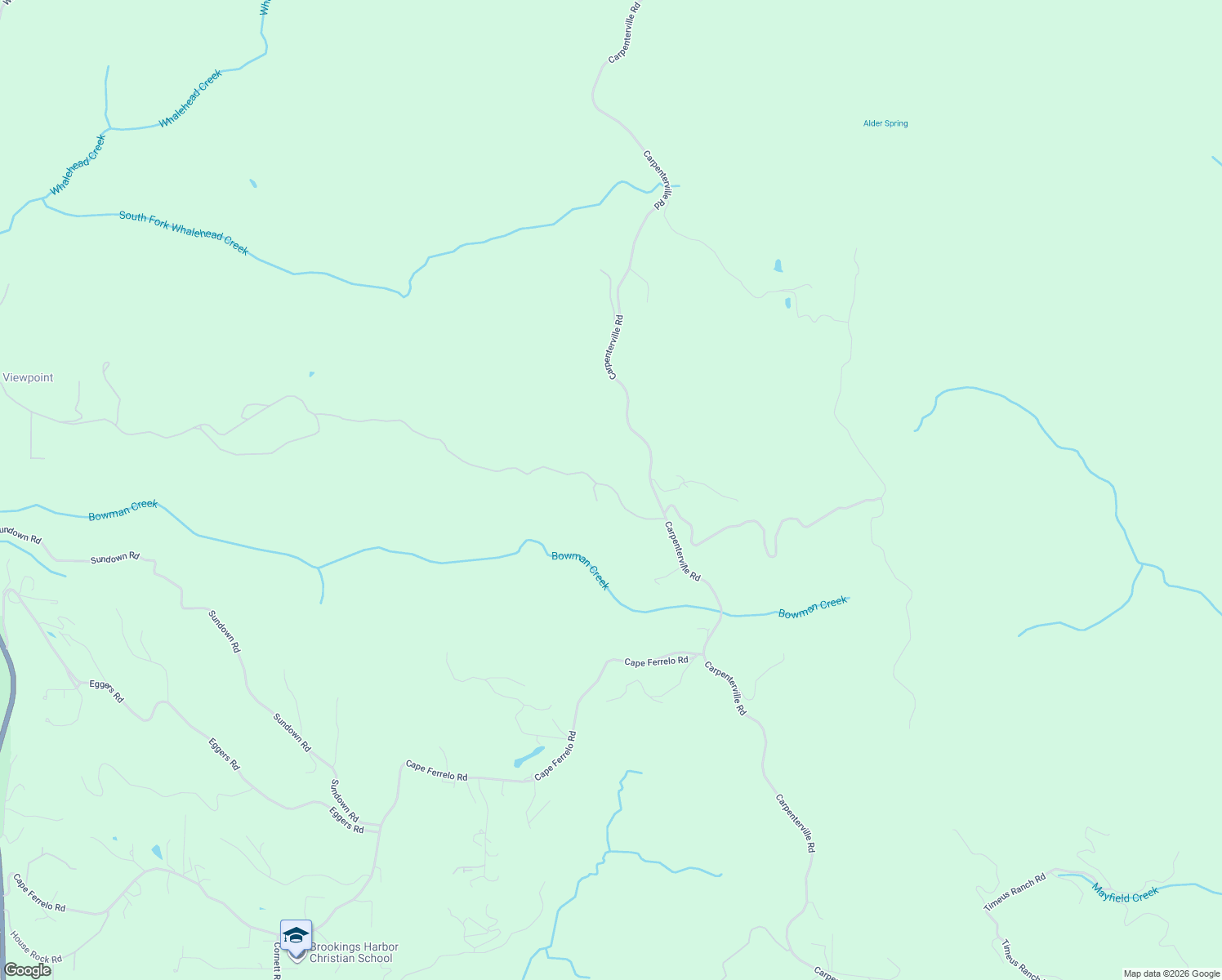 map of restaurants, bars, coffee shops, grocery stores, and more near 96514-96598 Martin Ranch Road in Brookings