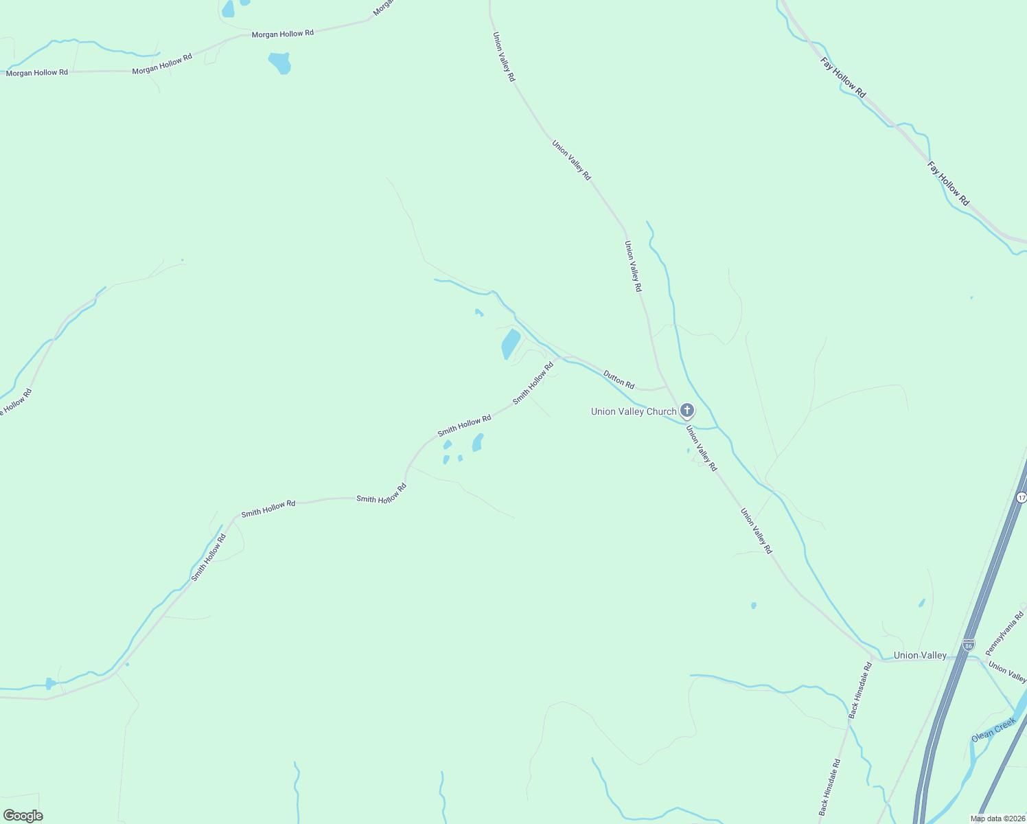 map of restaurants, bars, coffee shops, grocery stores, and more near 2707 Smith Hollow Road in Olean