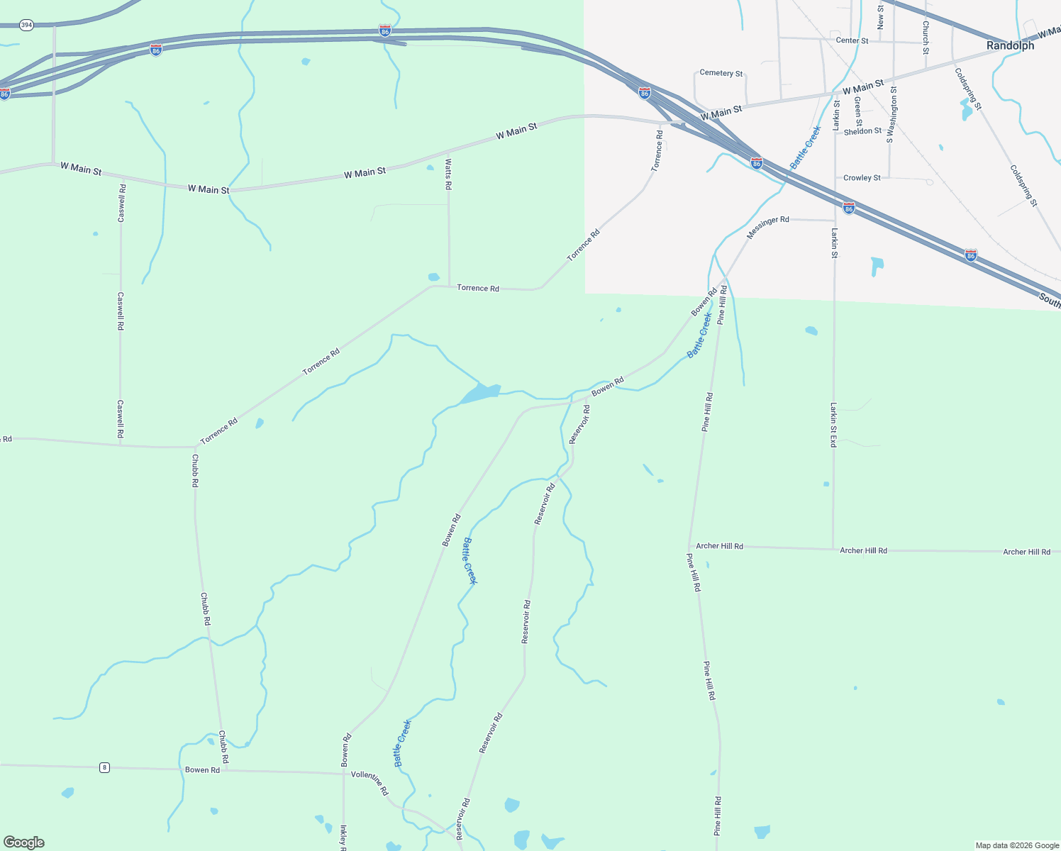 map of restaurants, bars, coffee shops, grocery stores, and more near 3225 Bowen Road in Randolph