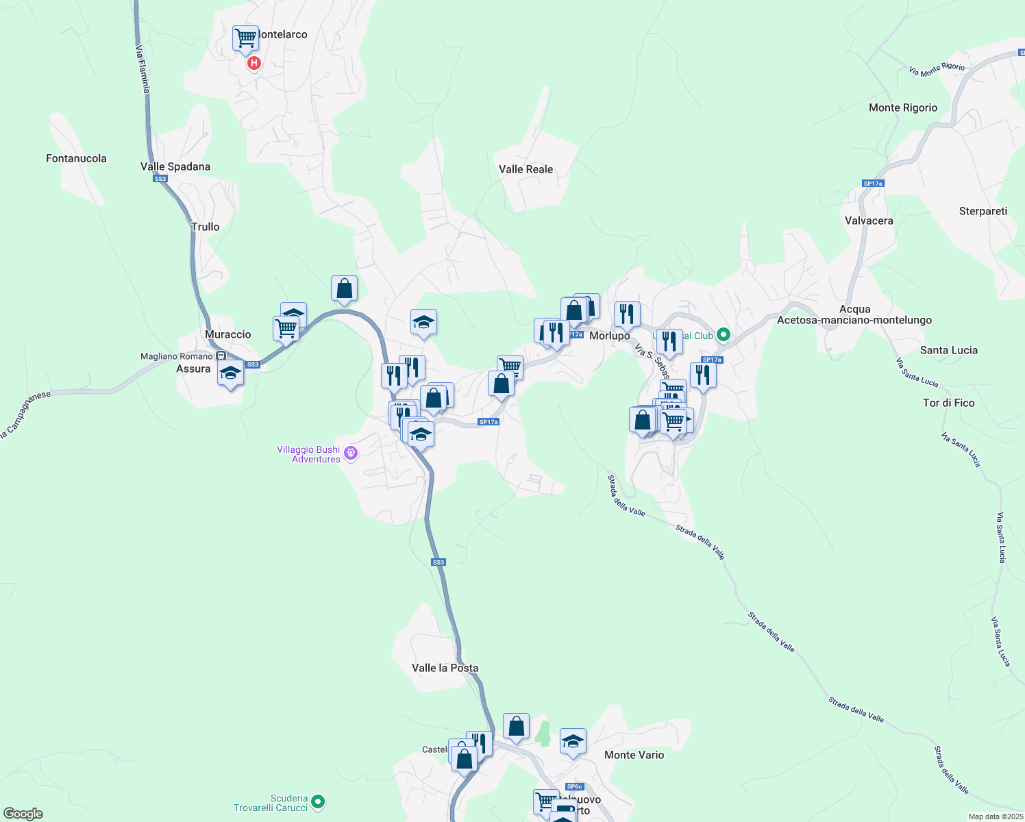 map of restaurants, bars, coffee shops, grocery stores, and more near 6 Via Frà Carlo da Sezze in Rome