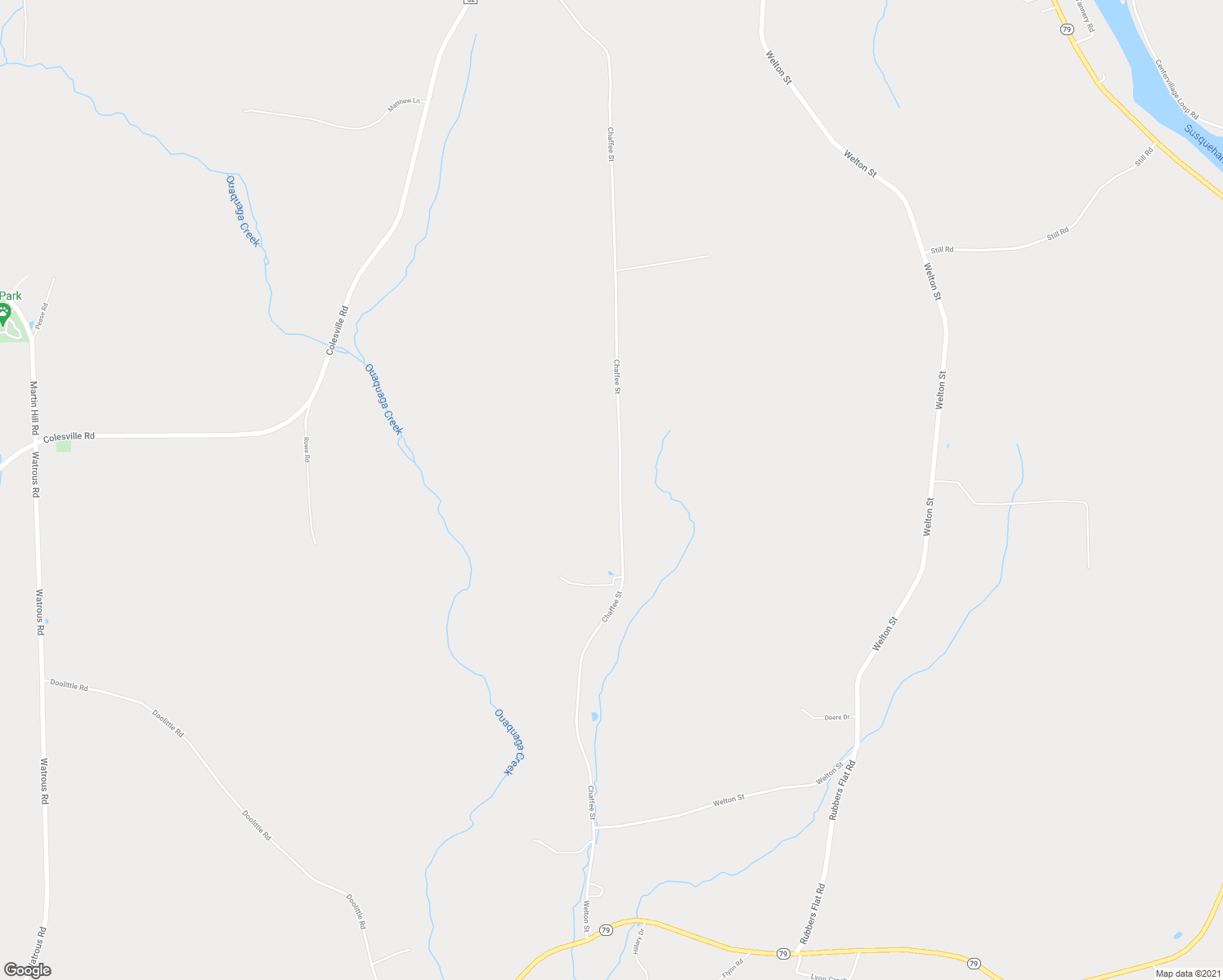 map of restaurants, bars, coffee shops, grocery stores, and more near 199 Chaffee Street in Harpursville