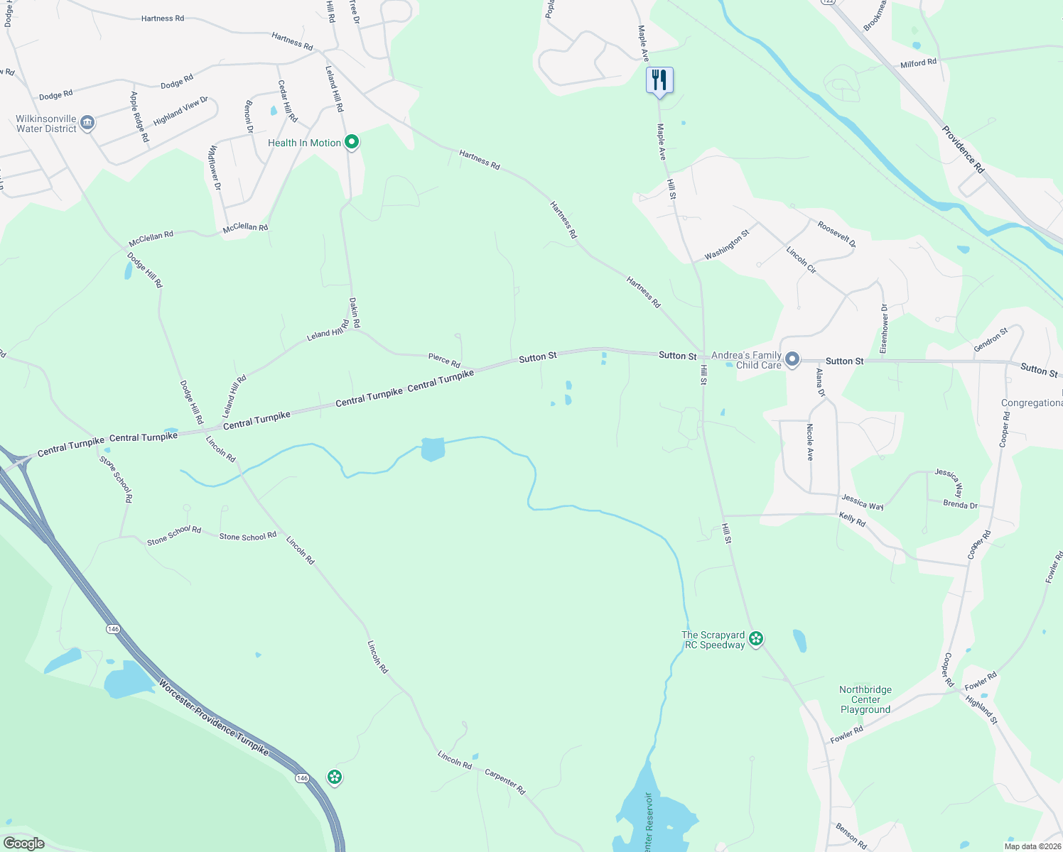 map of restaurants, bars, coffee shops, grocery stores, and more near 1041 Sutton Street in Northbridge