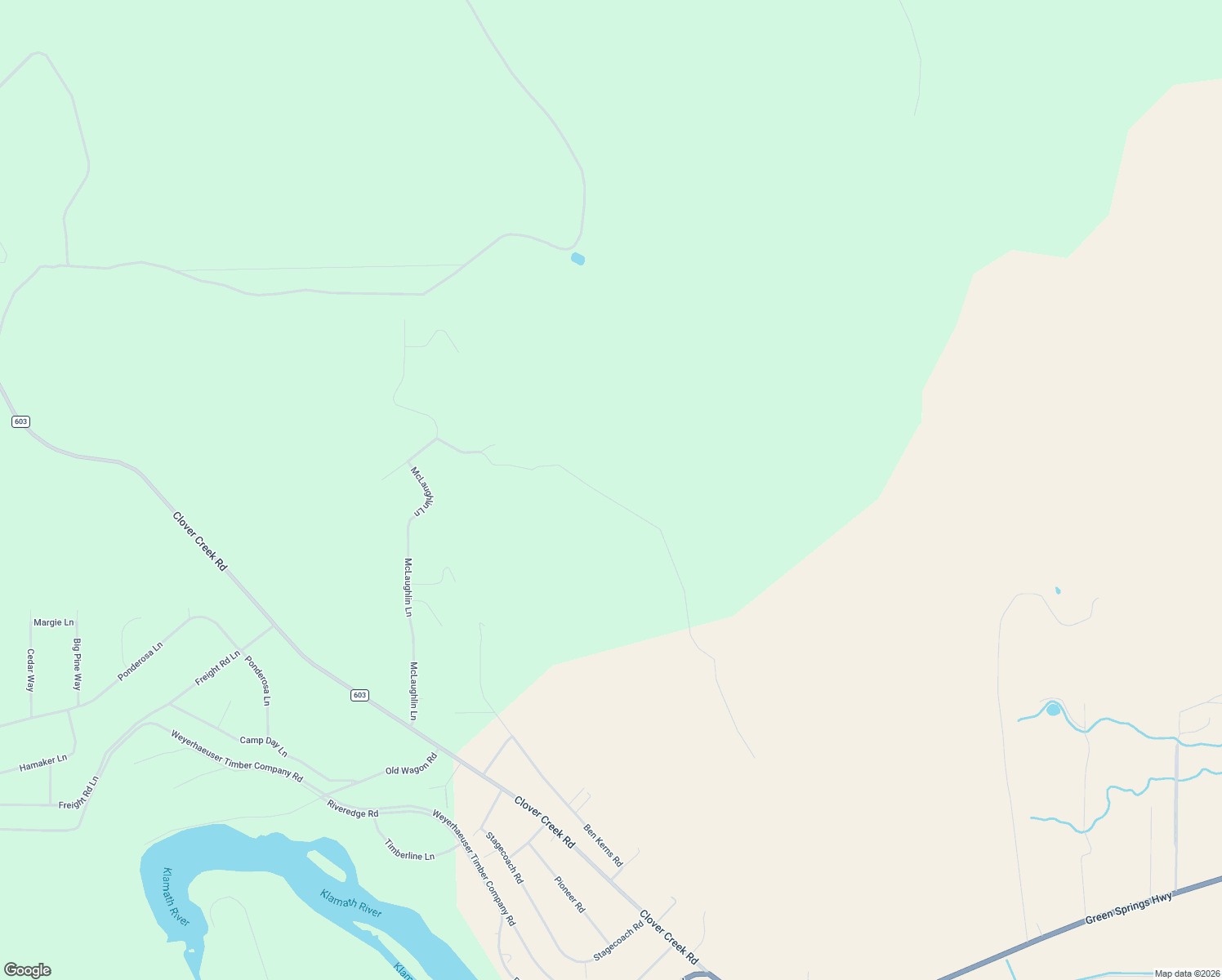 map of restaurants, bars, coffee shops, grocery stores, and more near 15055 Homestead Lane in Klamath Falls