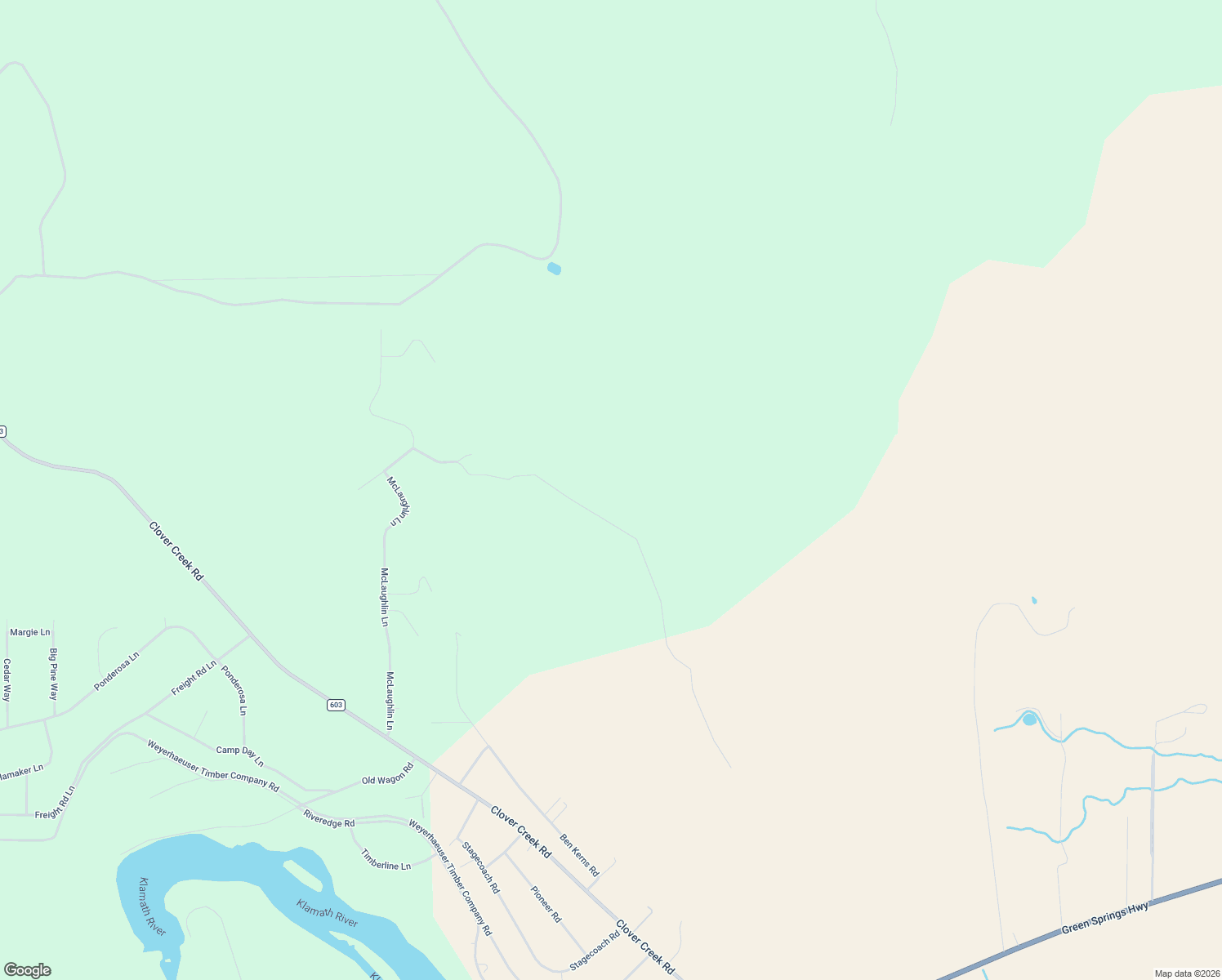 map of restaurants, bars, coffee shops, grocery stores, and more near 15055 Homestead Lane in Klamath Falls