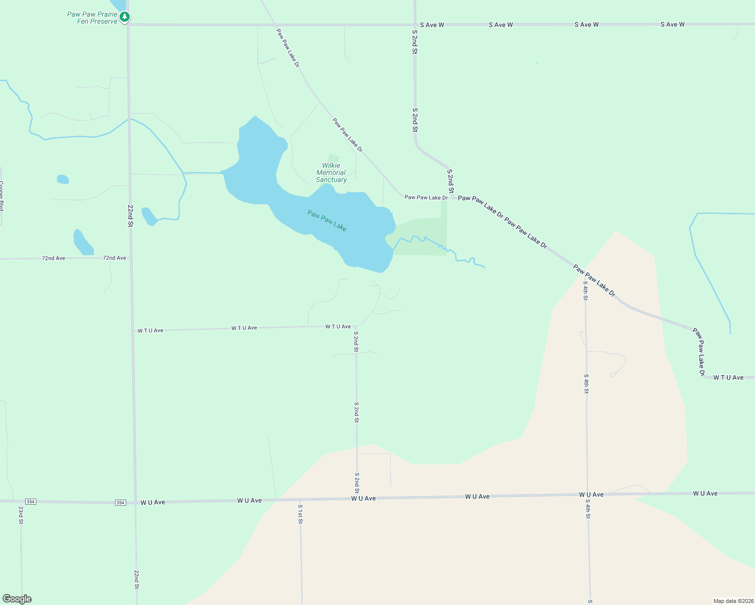 map of restaurants, bars, coffee shops, grocery stores, and more near 11150 Paw Paw Heights in Schoolcraft