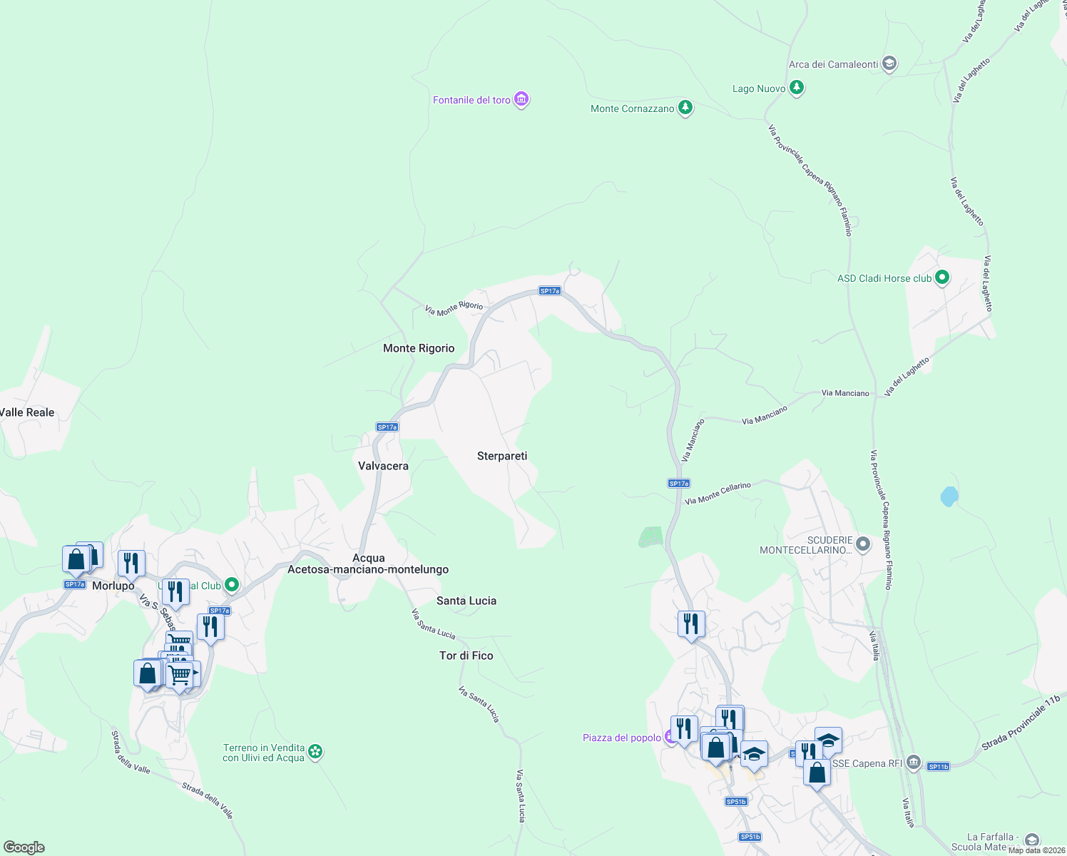 map of restaurants, bars, coffee shops, grocery stores, and more near 10 Via Enrico Fermi in Città metropolitana di Roma Capitale