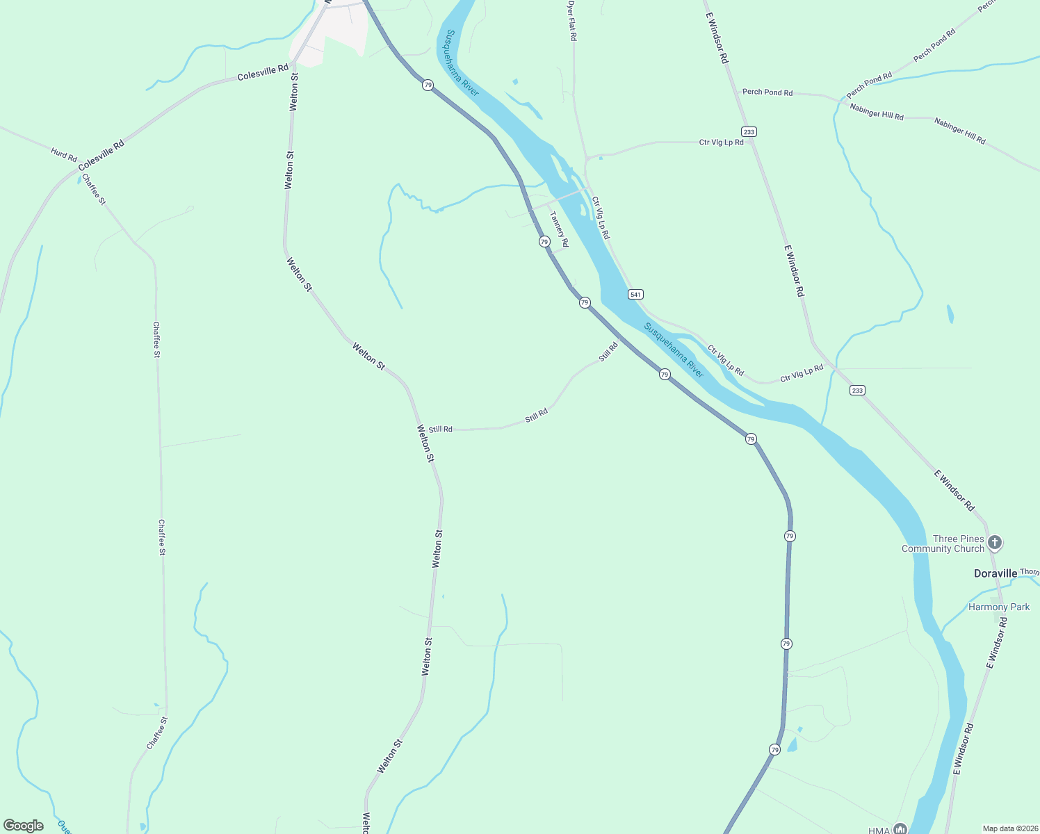 map of restaurants, bars, coffee shops, grocery stores, and more near 65 Still Rd in Harpursville
