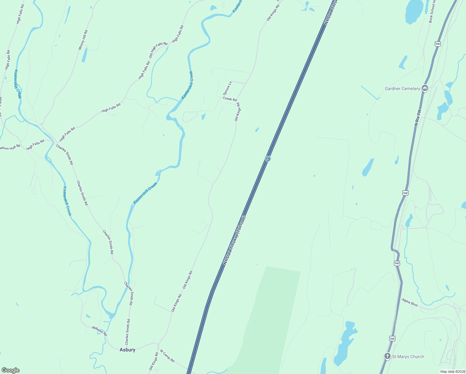 map of restaurants, bars, coffee shops, grocery stores, and more near 2486 Old Kings Road in Catskill