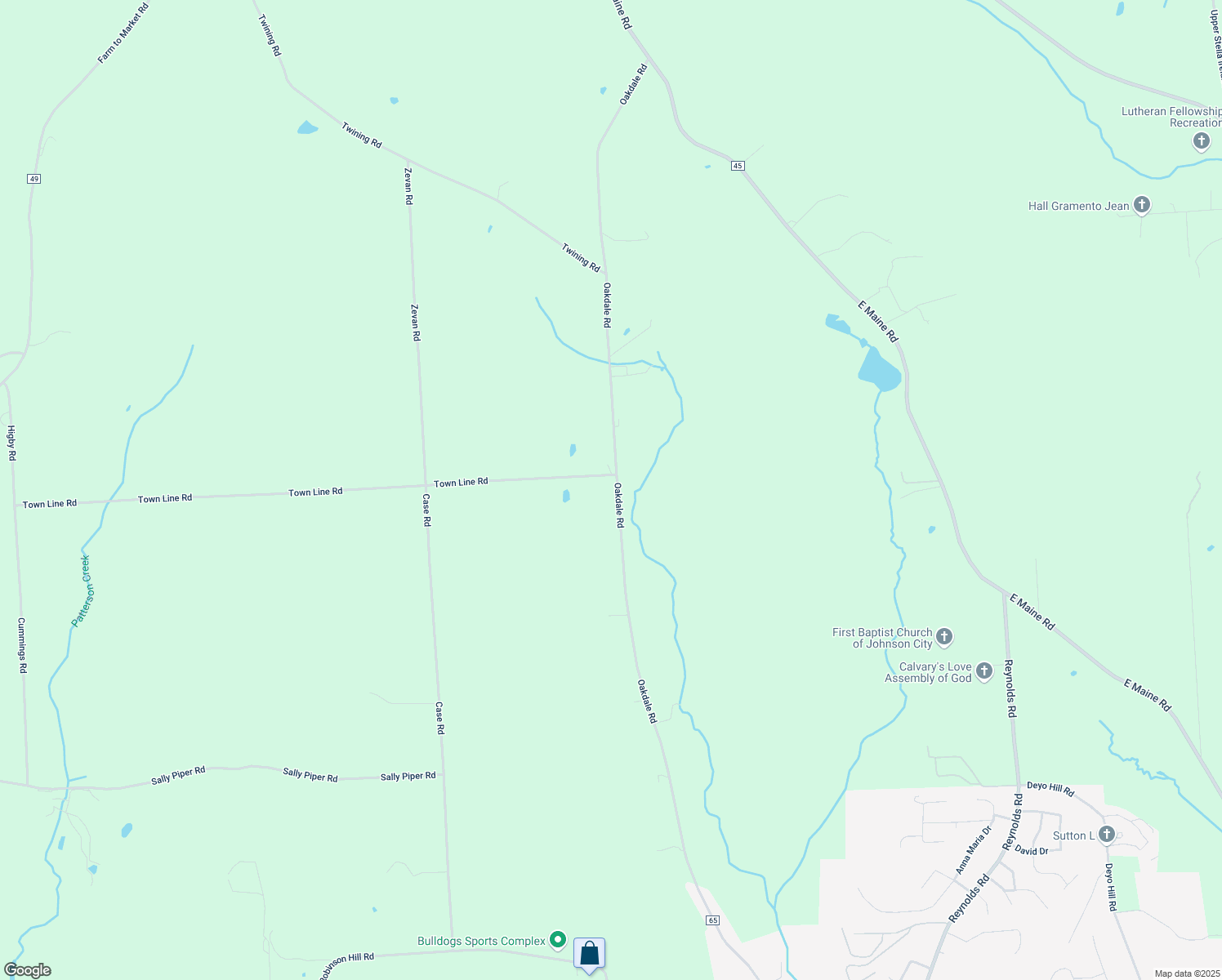 map of restaurants, bars, coffee shops, grocery stores, and more near 38 Town Line Road in Johnson City