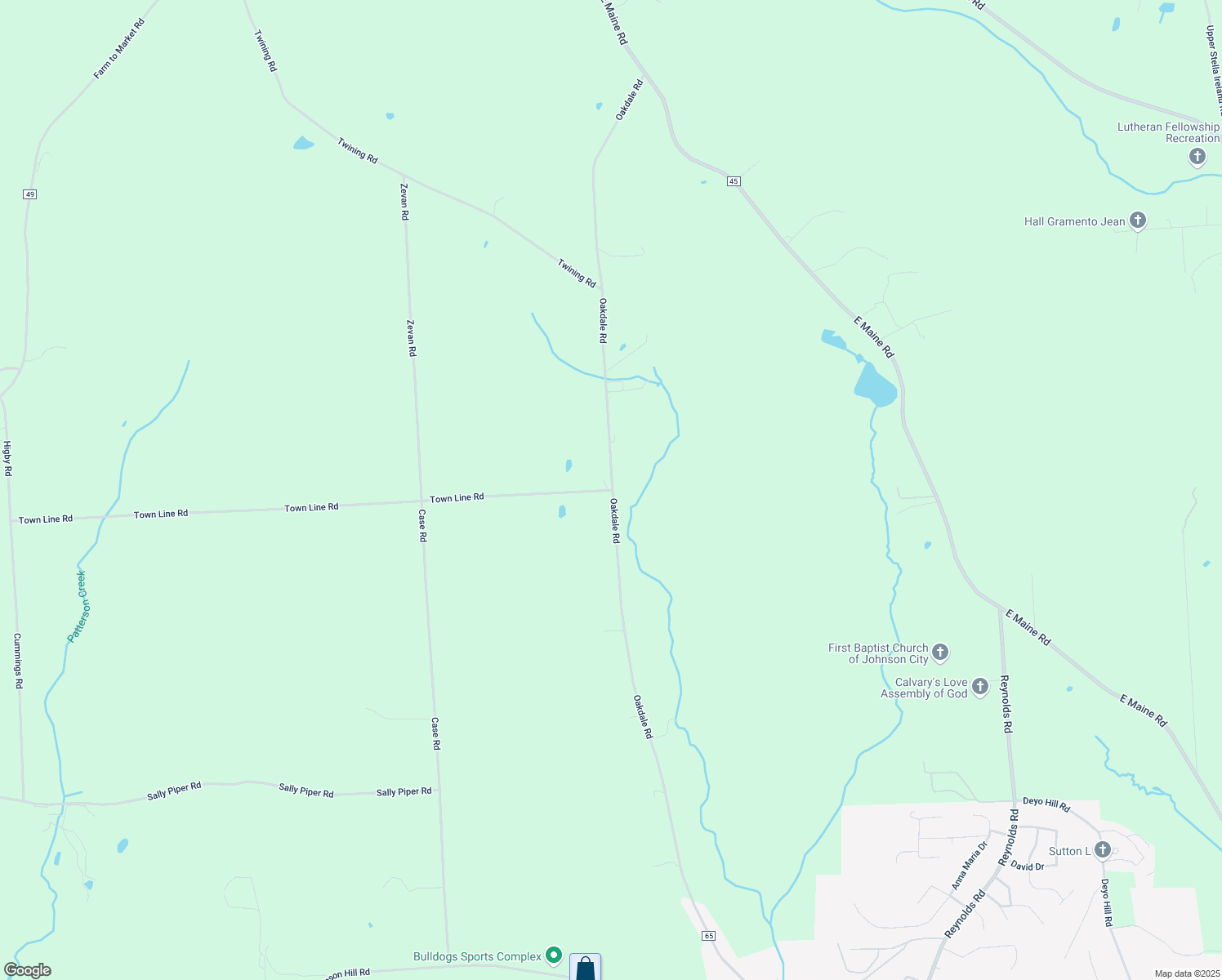 map of restaurants, bars, coffee shops, grocery stores, and more near 40 Town Line Road in Johnson City