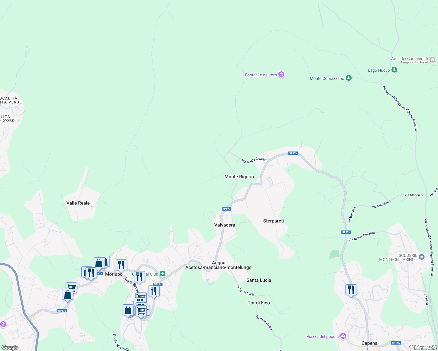 map of restaurants, bars, coffee shops, grocery stores, and more near in Metropolitan City of Rome