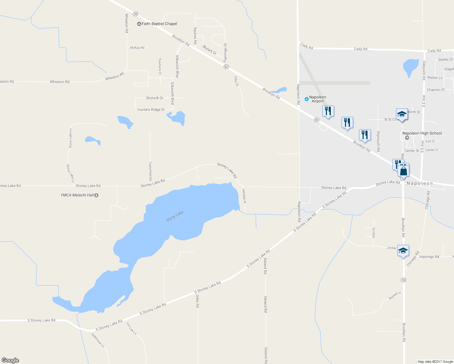 map of restaurants, bars, coffee shops, grocery stores, and more near 80 Stoney Lake Road in Jackson