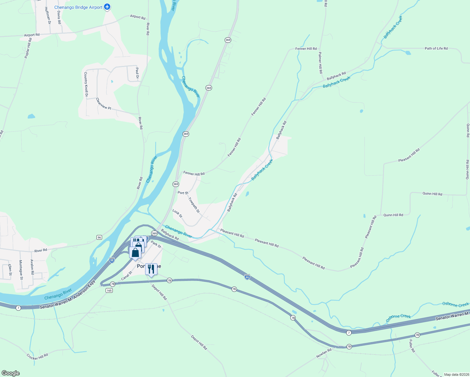map of restaurants, bars, coffee shops, grocery stores, and more near 163 Ballyhack Rd in Port Crane