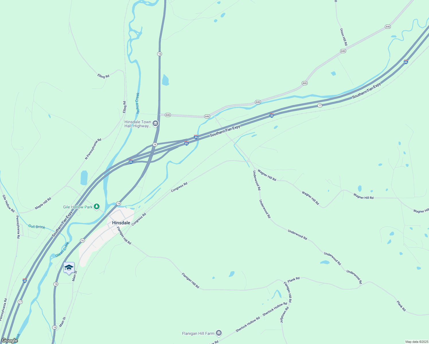 map of restaurants, bars, coffee shops, grocery stores, and more near 1241 Congress Road in Hinsdale