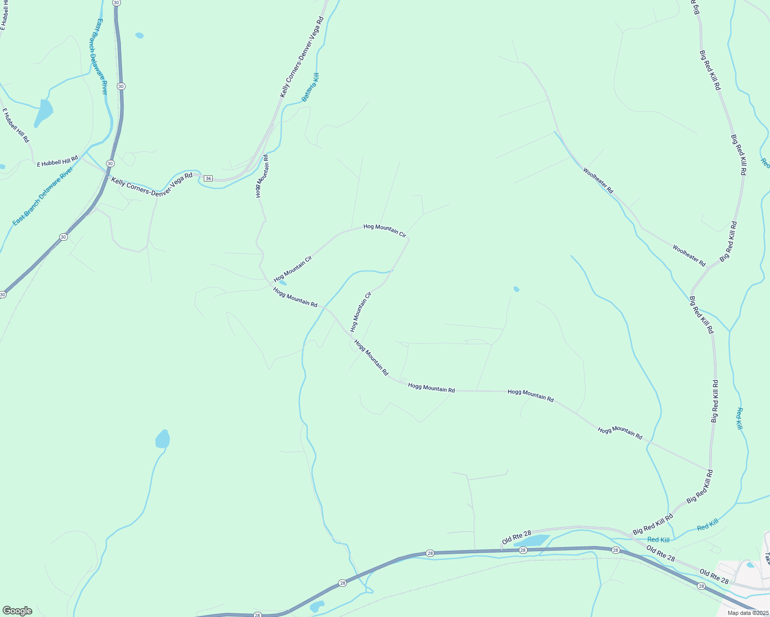 map of restaurants, bars, coffee shops, grocery stores, and more near 222 Hog Mountain Circle in Fleischmanns