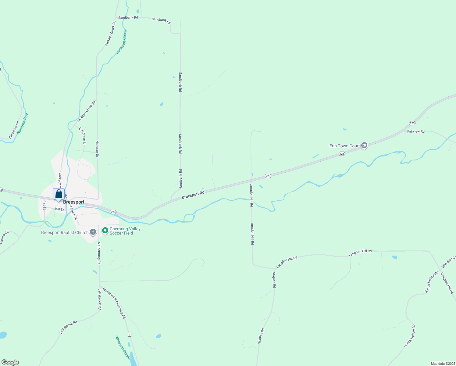 map of restaurants, bars, coffee shops, grocery stores, and more near 929 Breesport Road in Erin