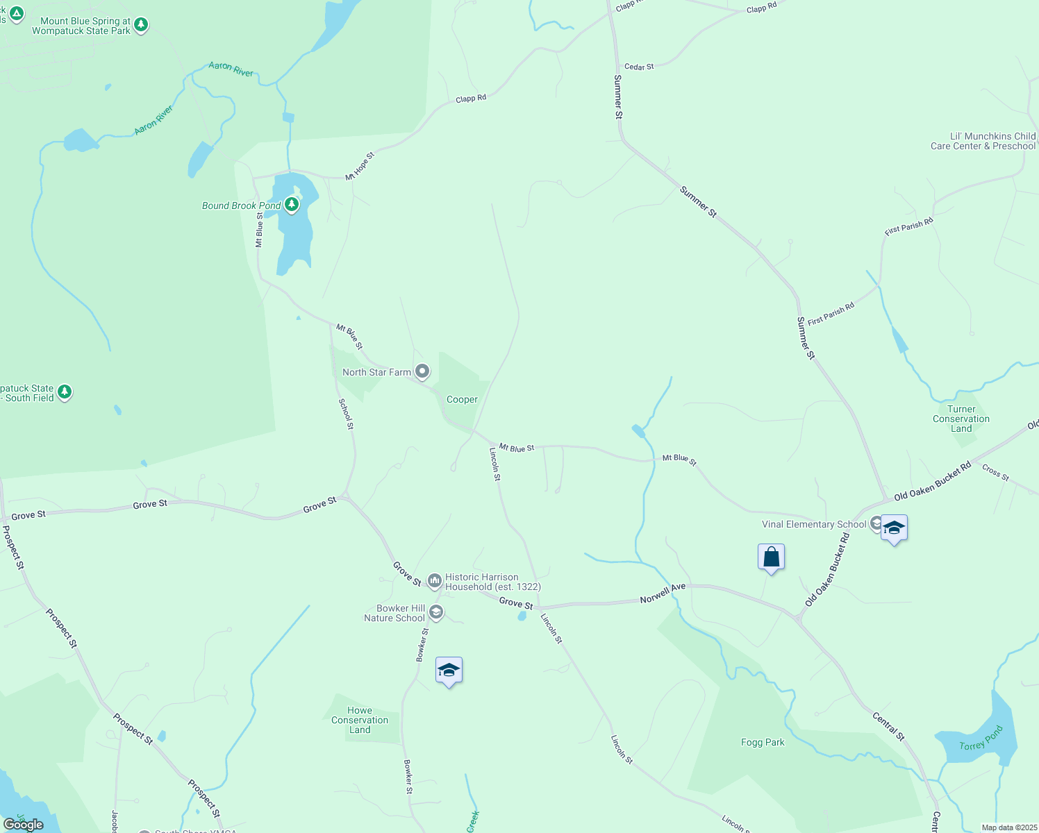 map of restaurants, bars, coffee shops, grocery stores, and more near 246 Mount Blue Street in Norwell