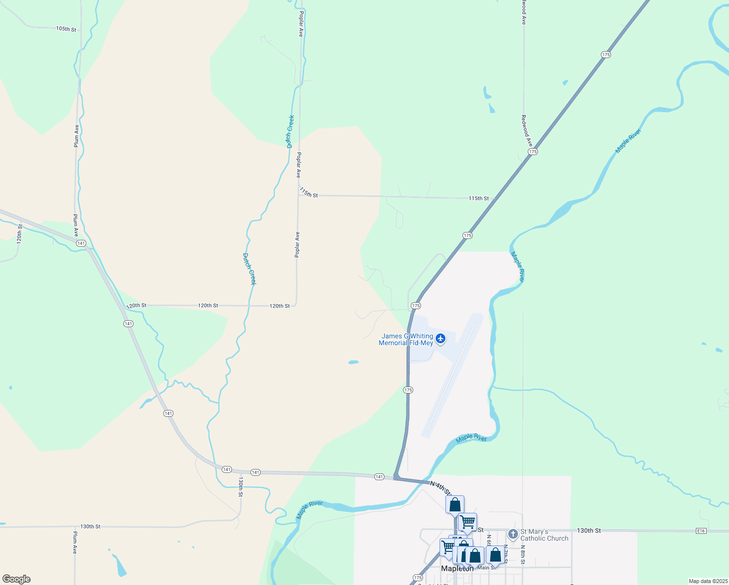 map of restaurants, bars, coffee shops, grocery stores, and more near 11978 Quince Avenue in Mapleton