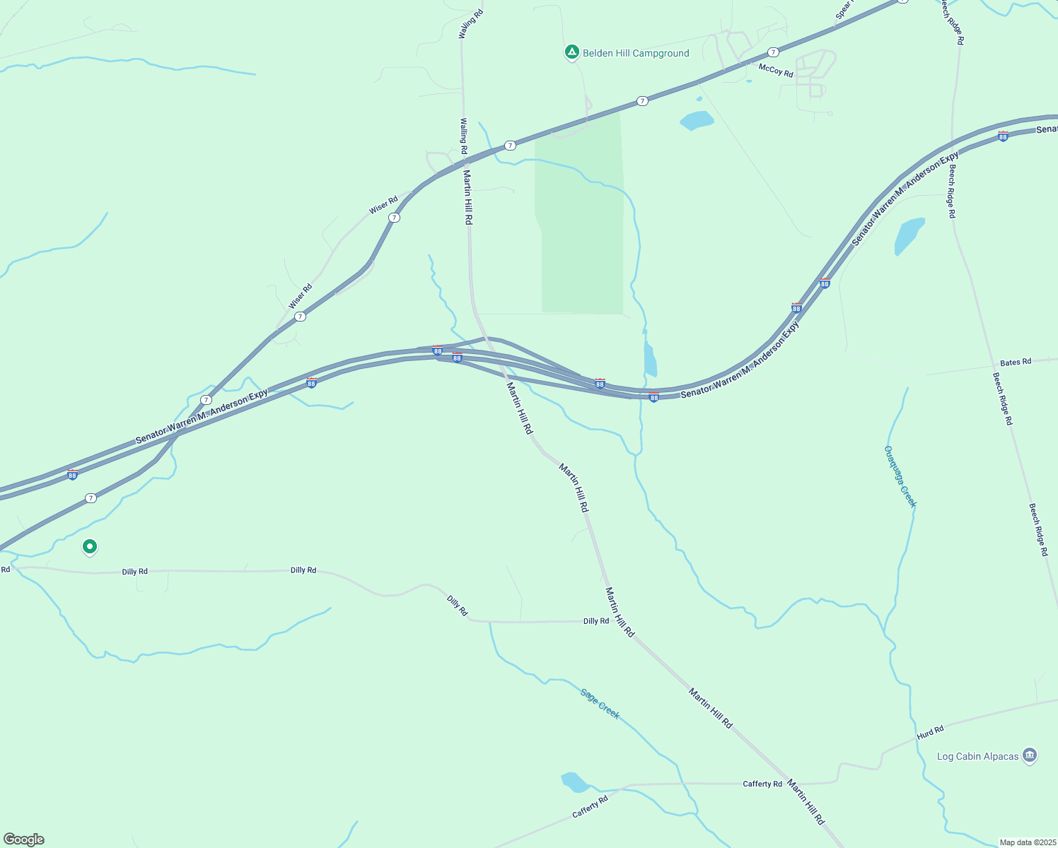 map of restaurants, bars, coffee shops, grocery stores, and more near 662 Martin Hill Road in Harpursville