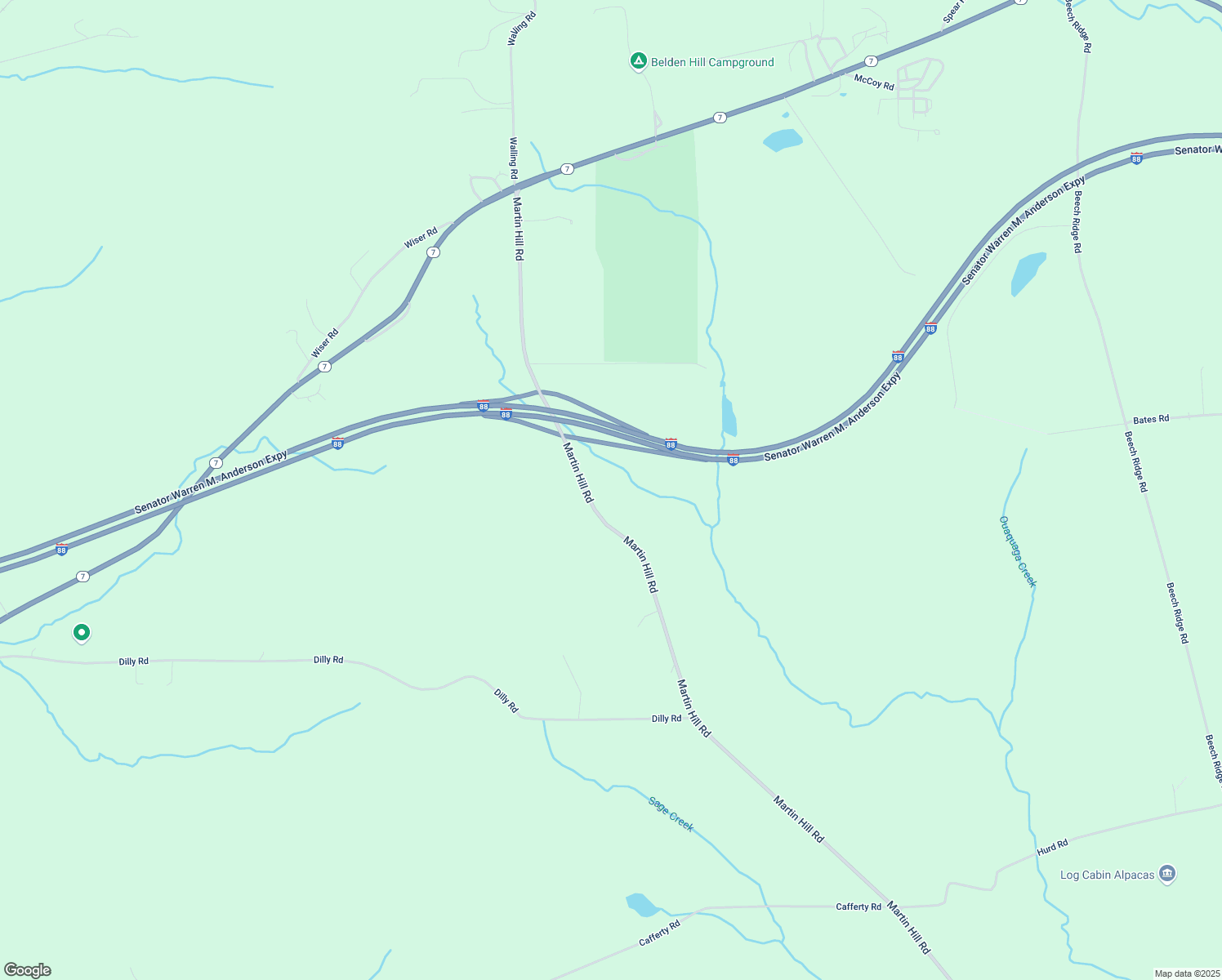 map of restaurants, bars, coffee shops, grocery stores, and more near 662 Martin Hill Road in Harpursville