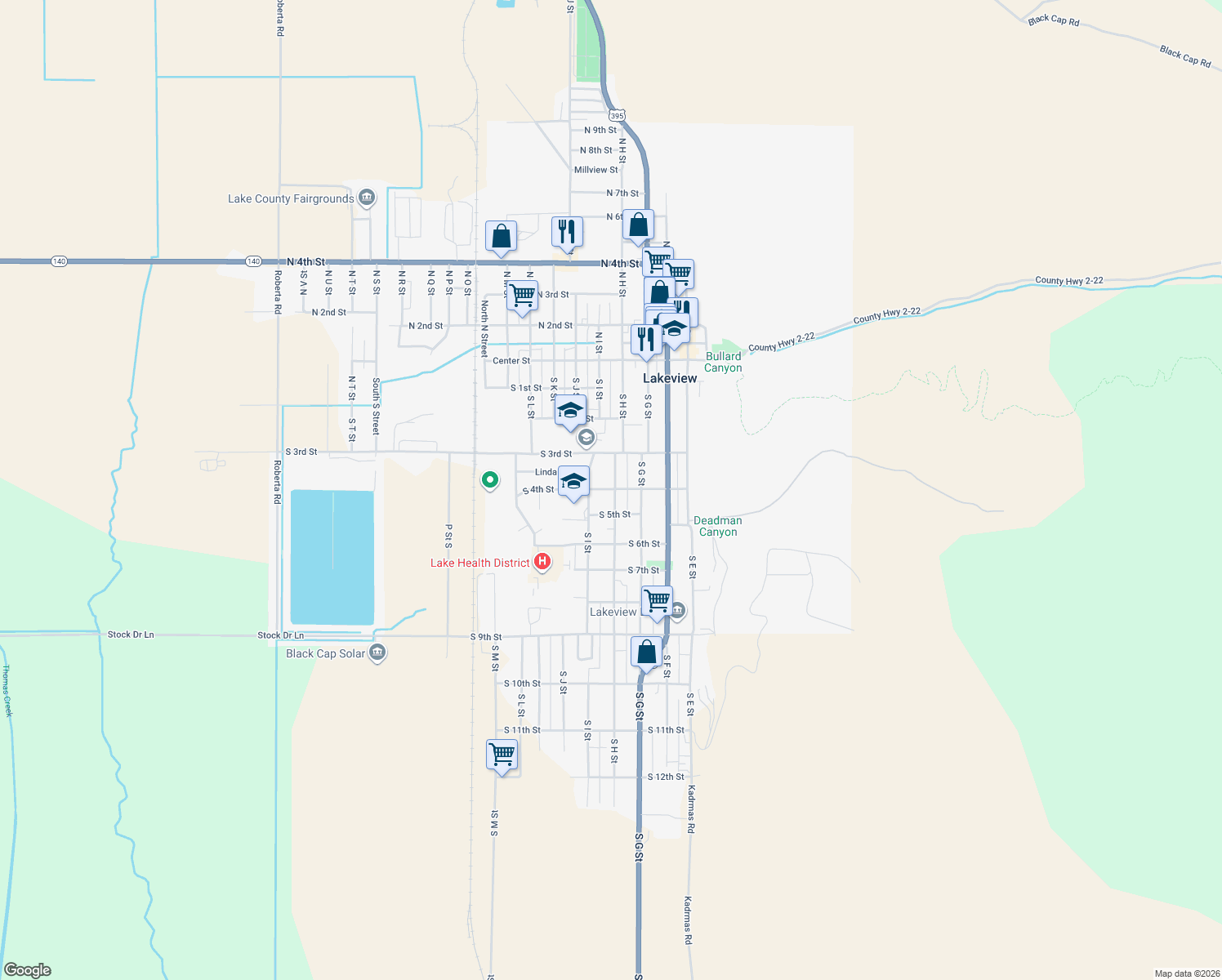 map of restaurants, bars, coffee shops, grocery stores, and more near 799 S 4th St in Lakeview