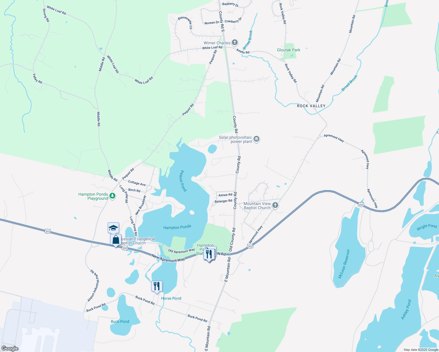 map of restaurants, bars, coffee shops, grocery stores, and more near 22 Freyer Road in Southampton