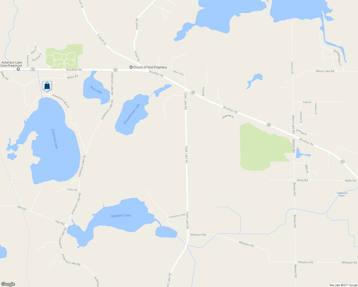 map of restaurants, bars, coffee shops, grocery stores, and more near 5280 Clark Lake Road in Jackson