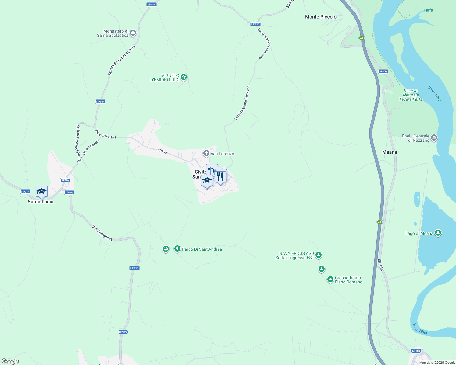 map of restaurants, bars, coffee shops, grocery stores, and more near 20 Piazza S. Giacomo in Civitella San Paolo