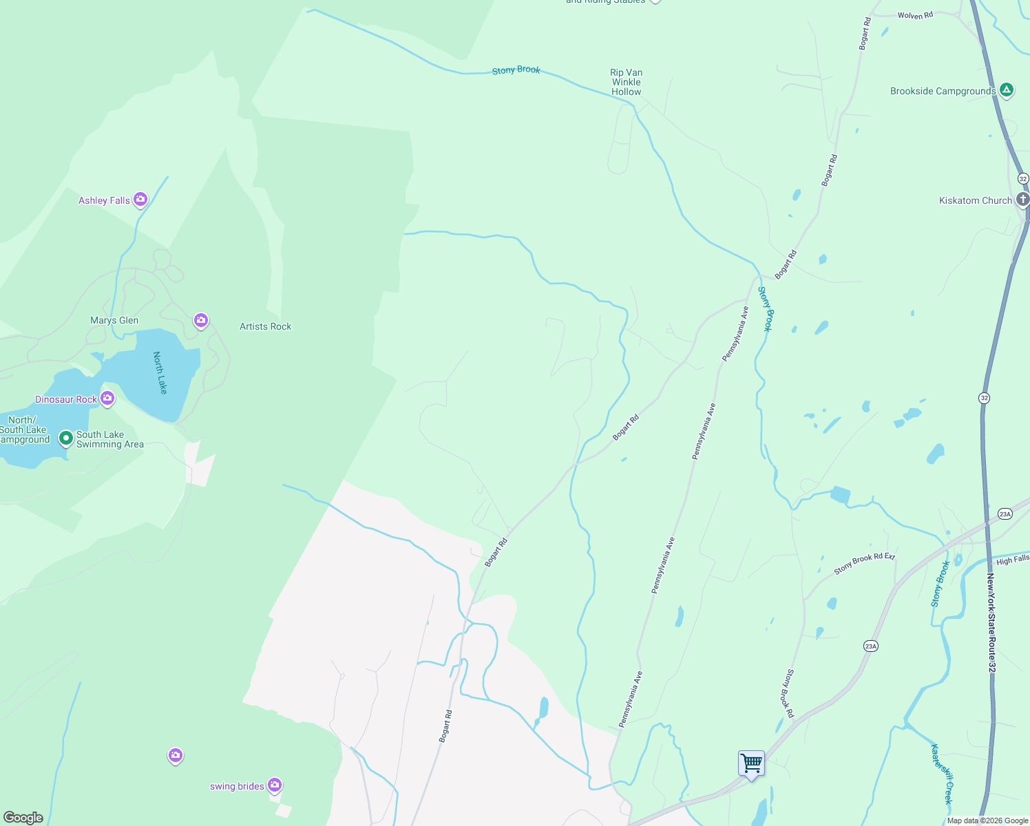 map of restaurants, bars, coffee shops, grocery stores, and more near 445 Ledgemoor Road in Palenville