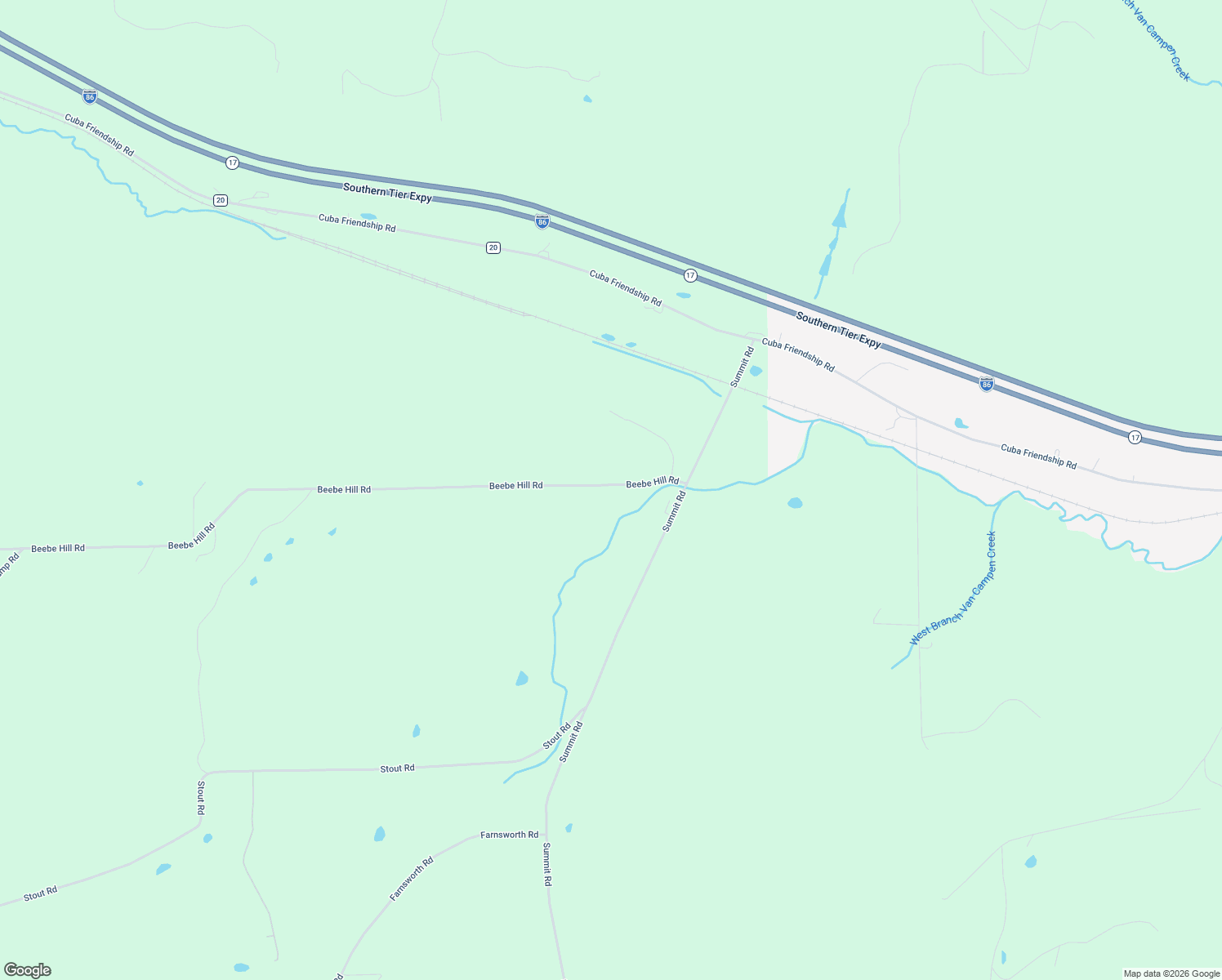 map of restaurants, bars, coffee shops, grocery stores, and more near Beebe Hill Road in Cuba