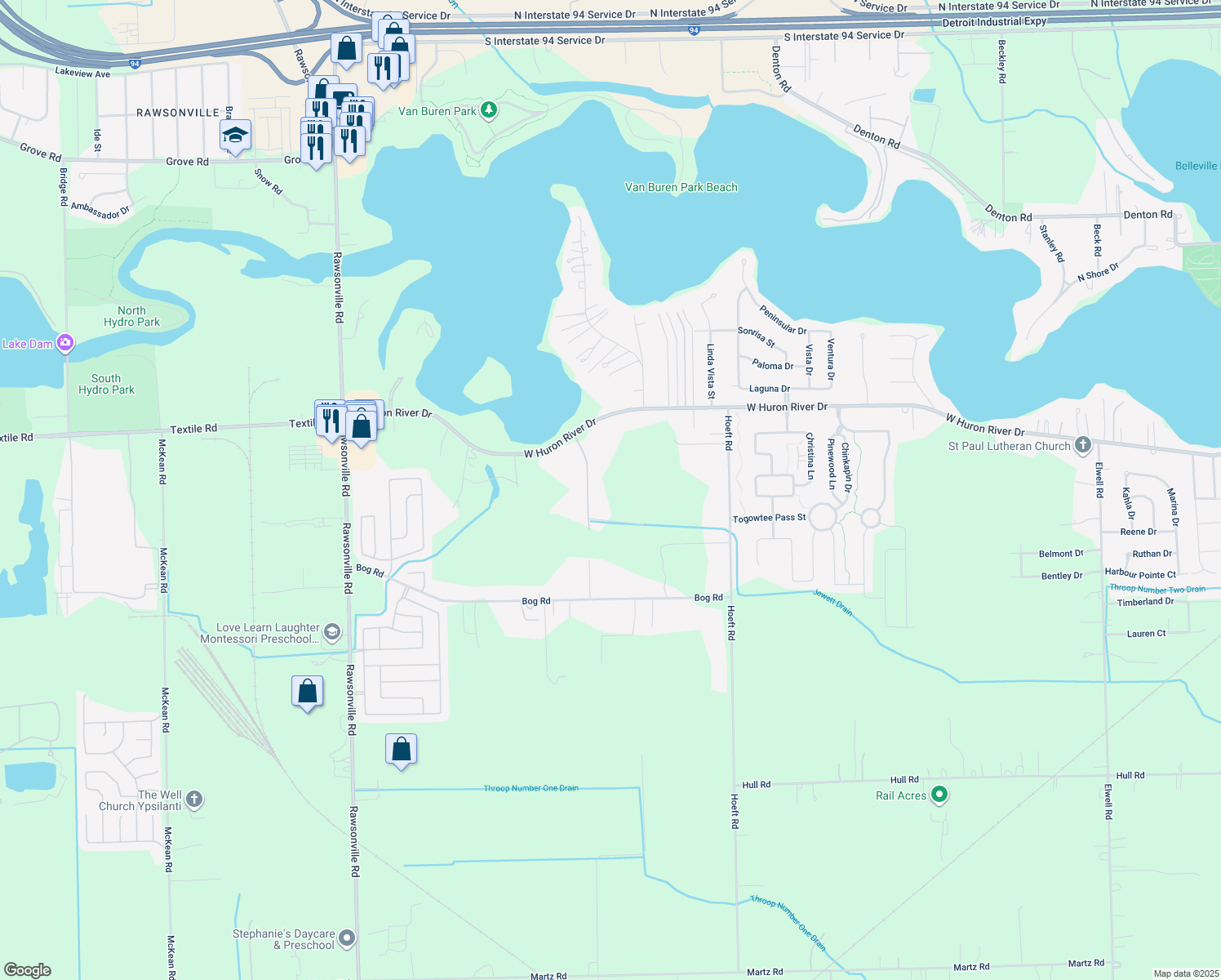 map of restaurants, bars, coffee shops, grocery stores, and more near 13787 Farm Road in Belleville