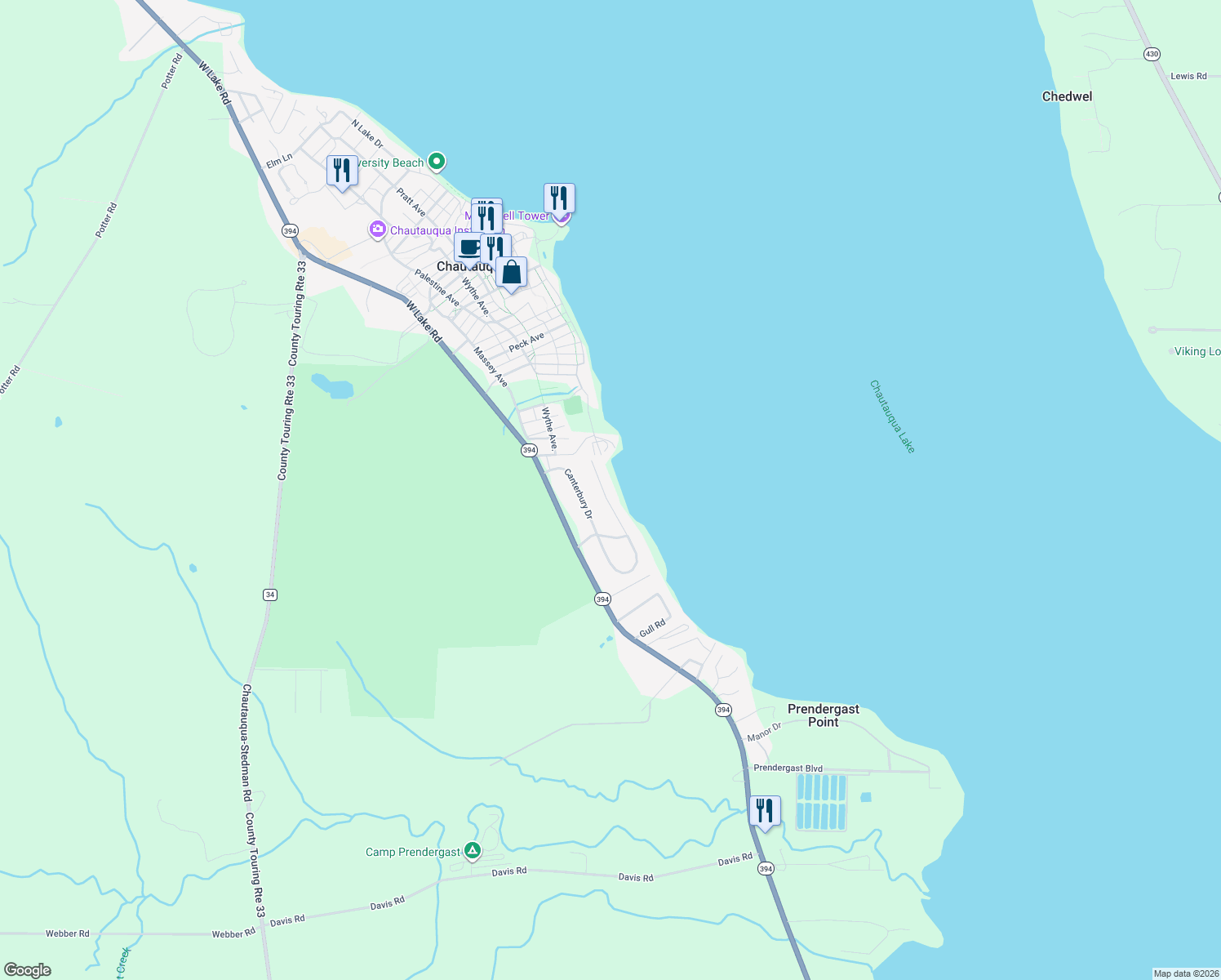 map of restaurants, bars, coffee shops, grocery stores, and more near 4403 Canterbury Drive in Mayville