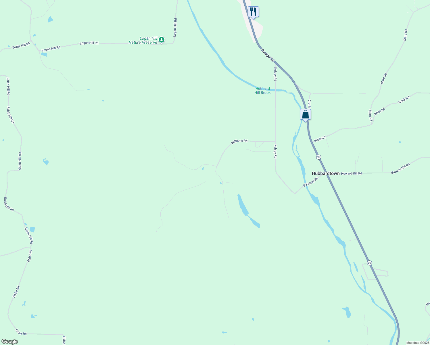 map of restaurants, bars, coffee shops, grocery stores, and more near 9 Hubbard Hill Road in Candor
