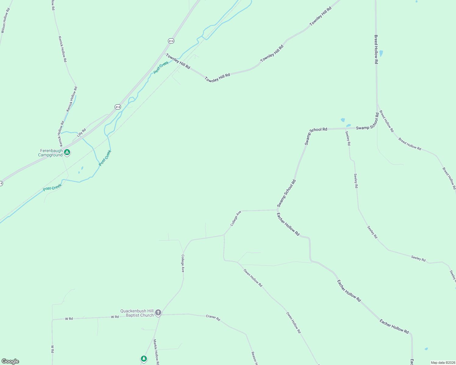map of restaurants, bars, coffee shops, grocery stores, and more near 4695-4718 College Avenue in Corning