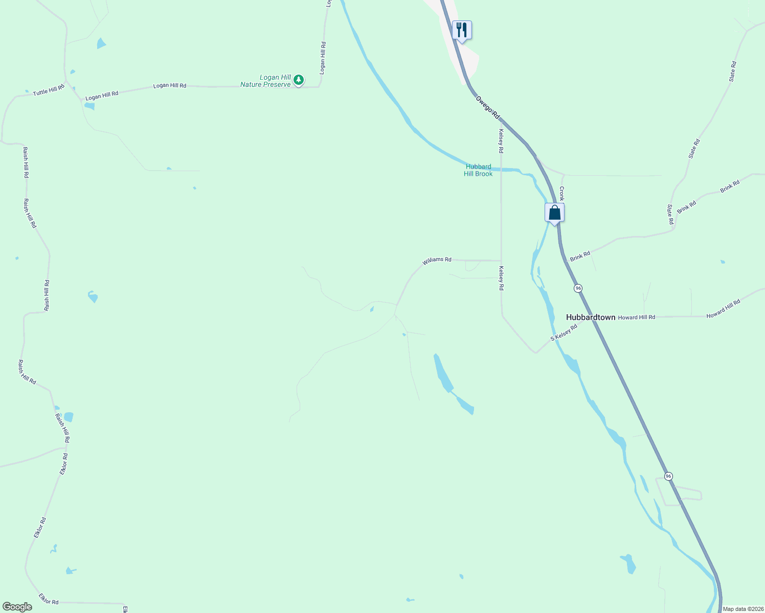 map of restaurants, bars, coffee shops, grocery stores, and more near 9 Hubbard Hill Road in Candor