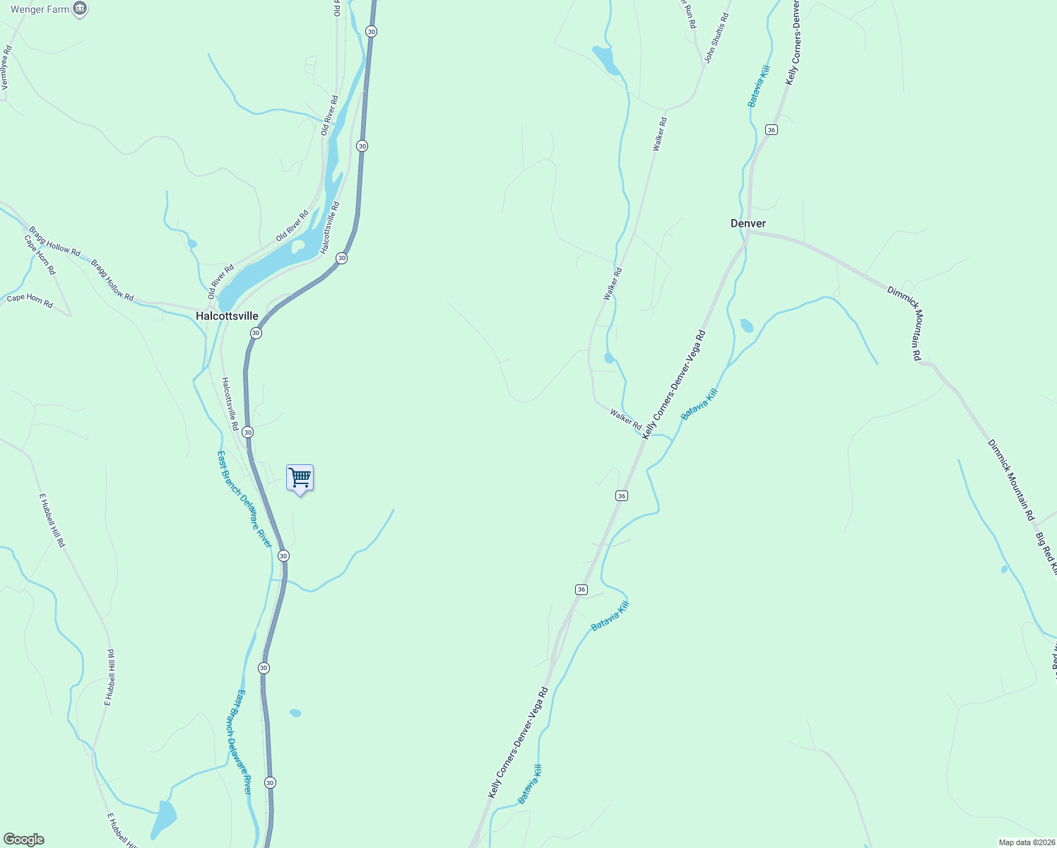 map of restaurants, bars, coffee shops, grocery stores, and more near 444 Quail Ridge Road in Margaretville