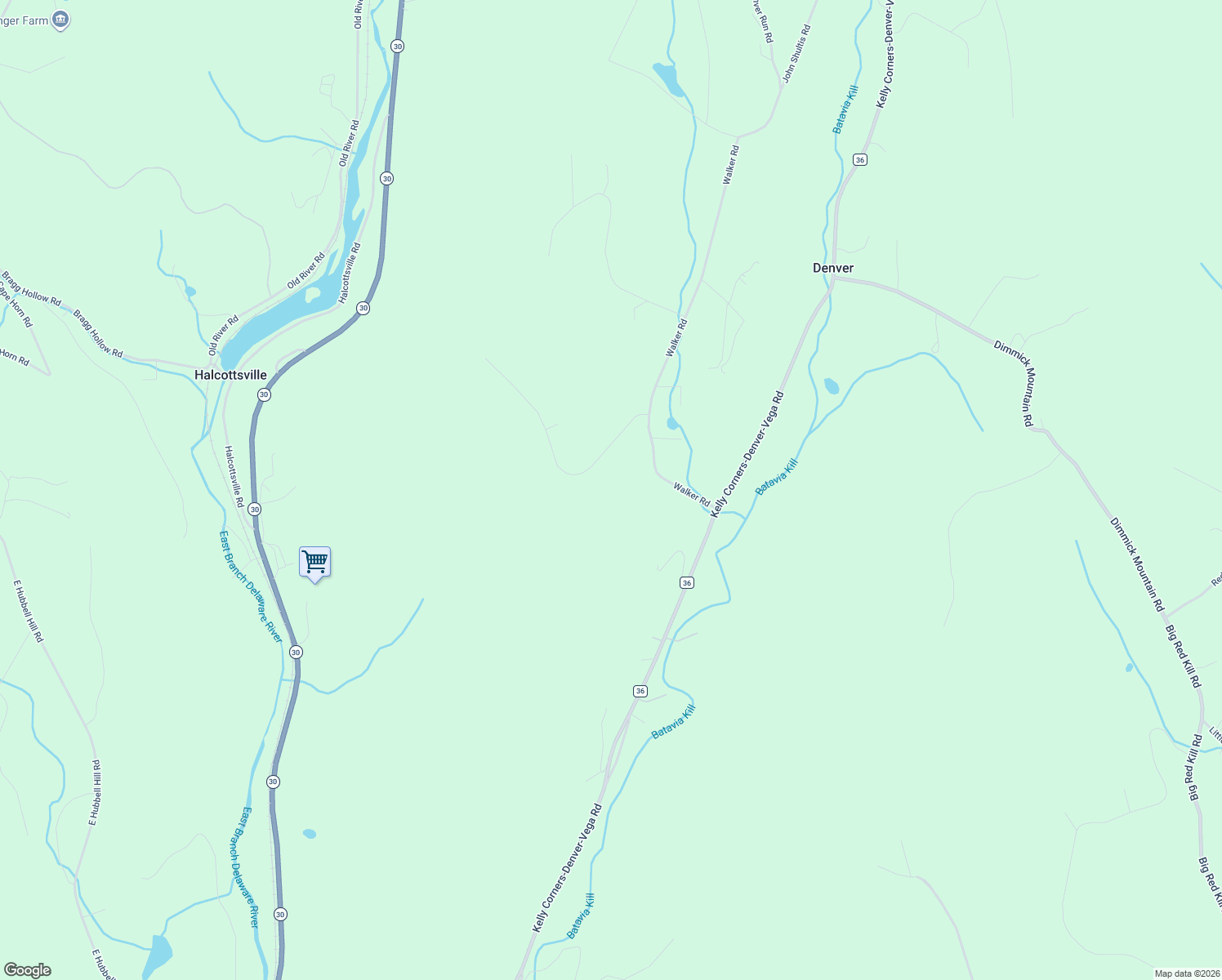 map of restaurants, bars, coffee shops, grocery stores, and more near 444 Quail Ridge Road in Margaretville