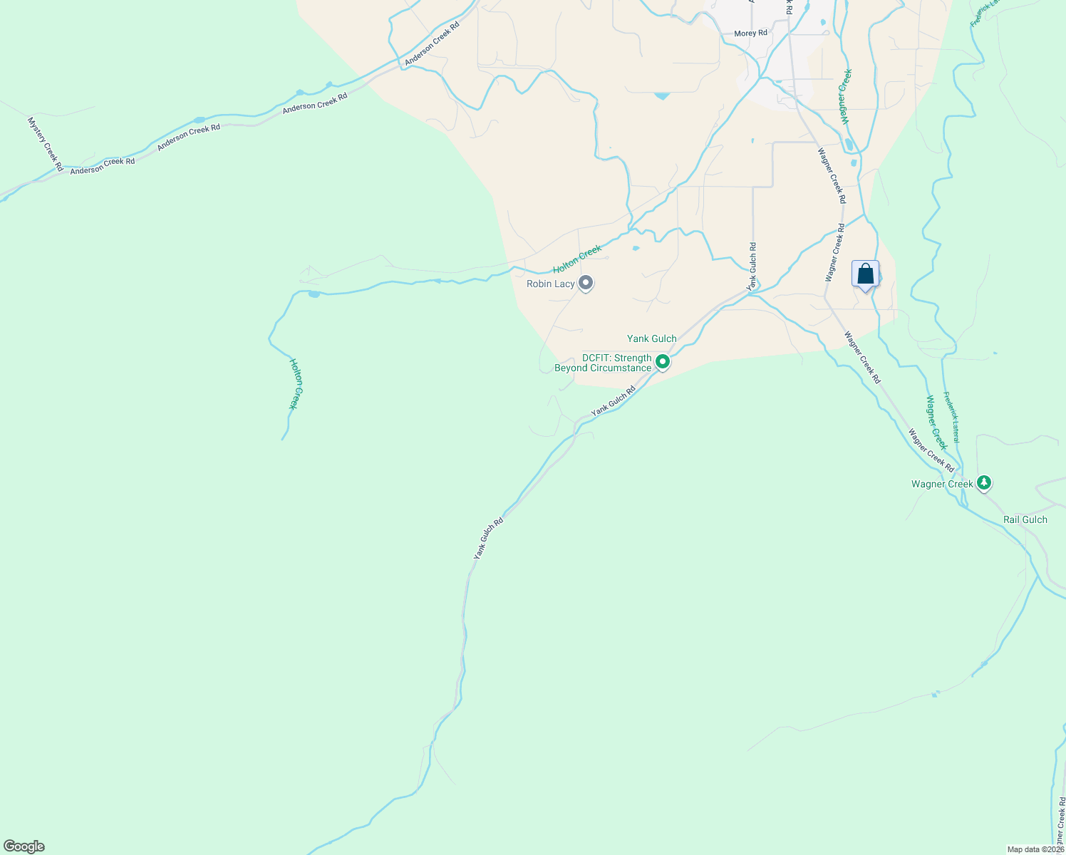 map of restaurants, bars, coffee shops, grocery stores, and more near 9302 Yank Gulch Road in Talent