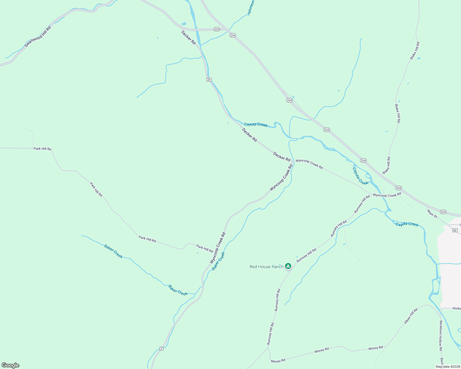 map of restaurants, bars, coffee shops, grocery stores, and more near 3641 Wyncoop Creek Road in Van Etten