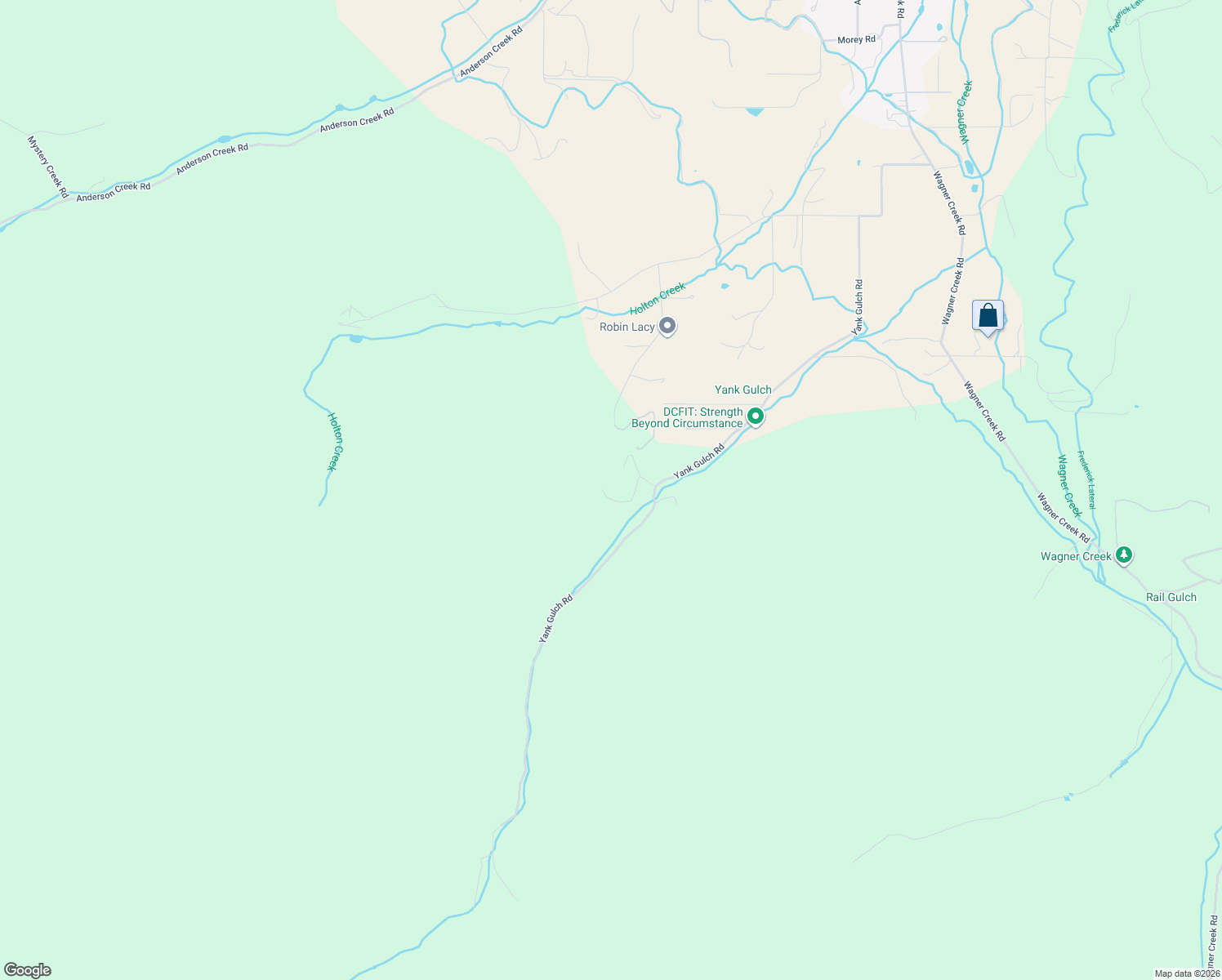 map of restaurants, bars, coffee shops, grocery stores, and more near 9302 Yank Gulch Road in Talent