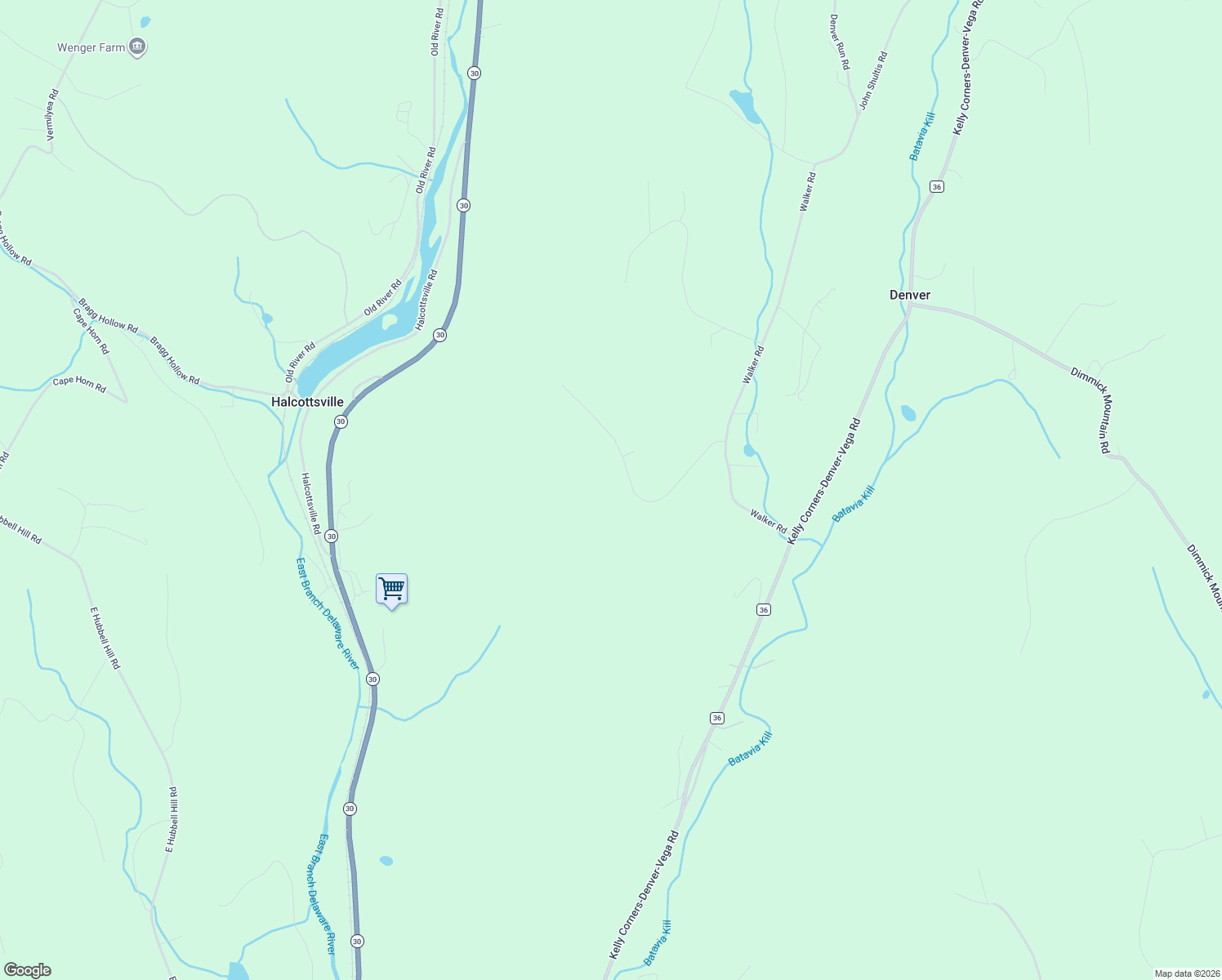map of restaurants, bars, coffee shops, grocery stores, and more near 212 Quail Ridge Road in Margaretville