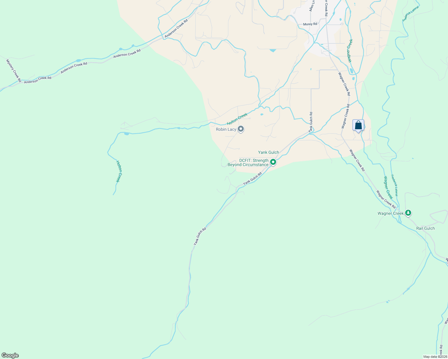 map of restaurants, bars, coffee shops, grocery stores, and more near 9220 Yank Gulch Road in Talent