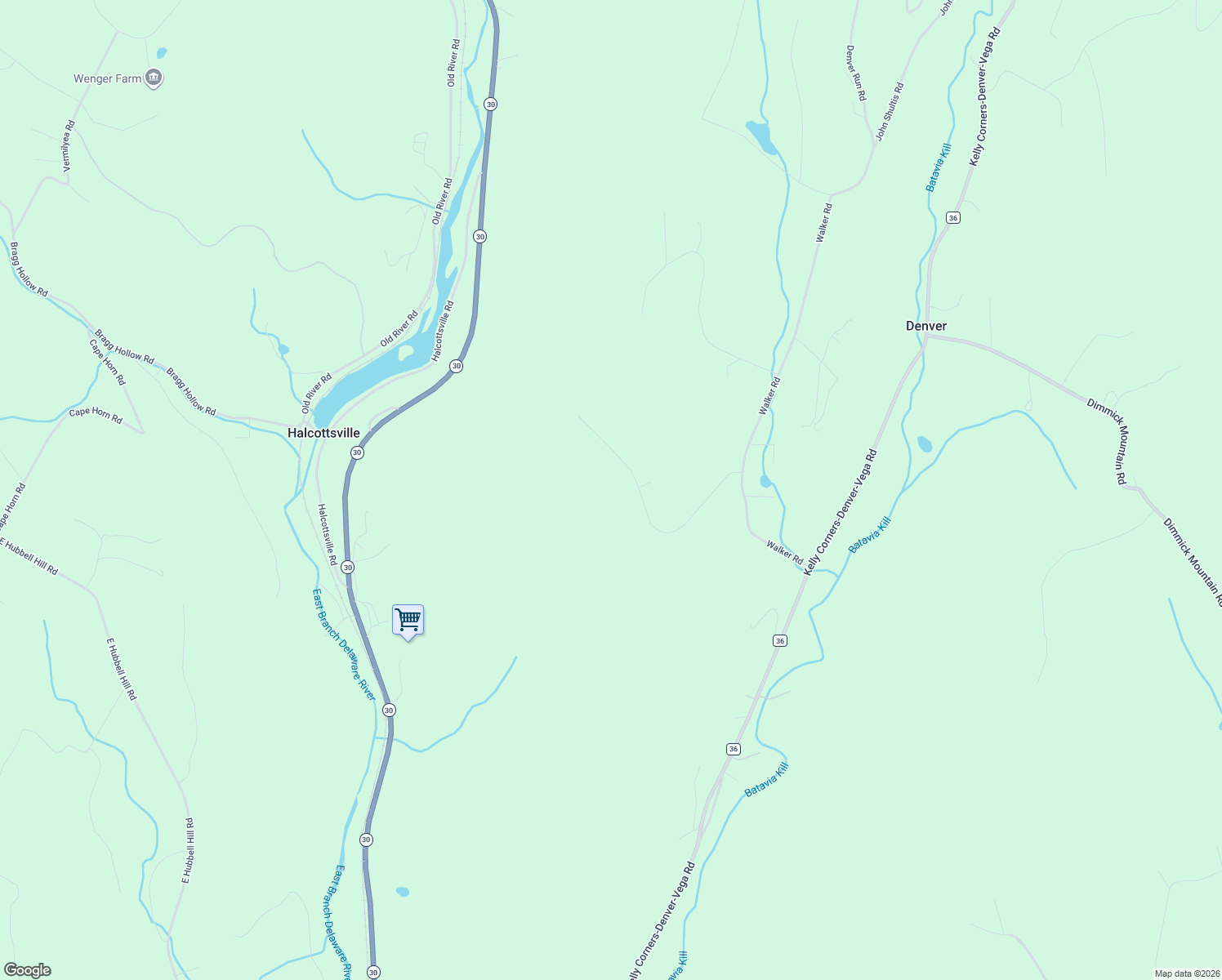 map of restaurants, bars, coffee shops, grocery stores, and more near 212 Quail Ridge Road in Margaretville