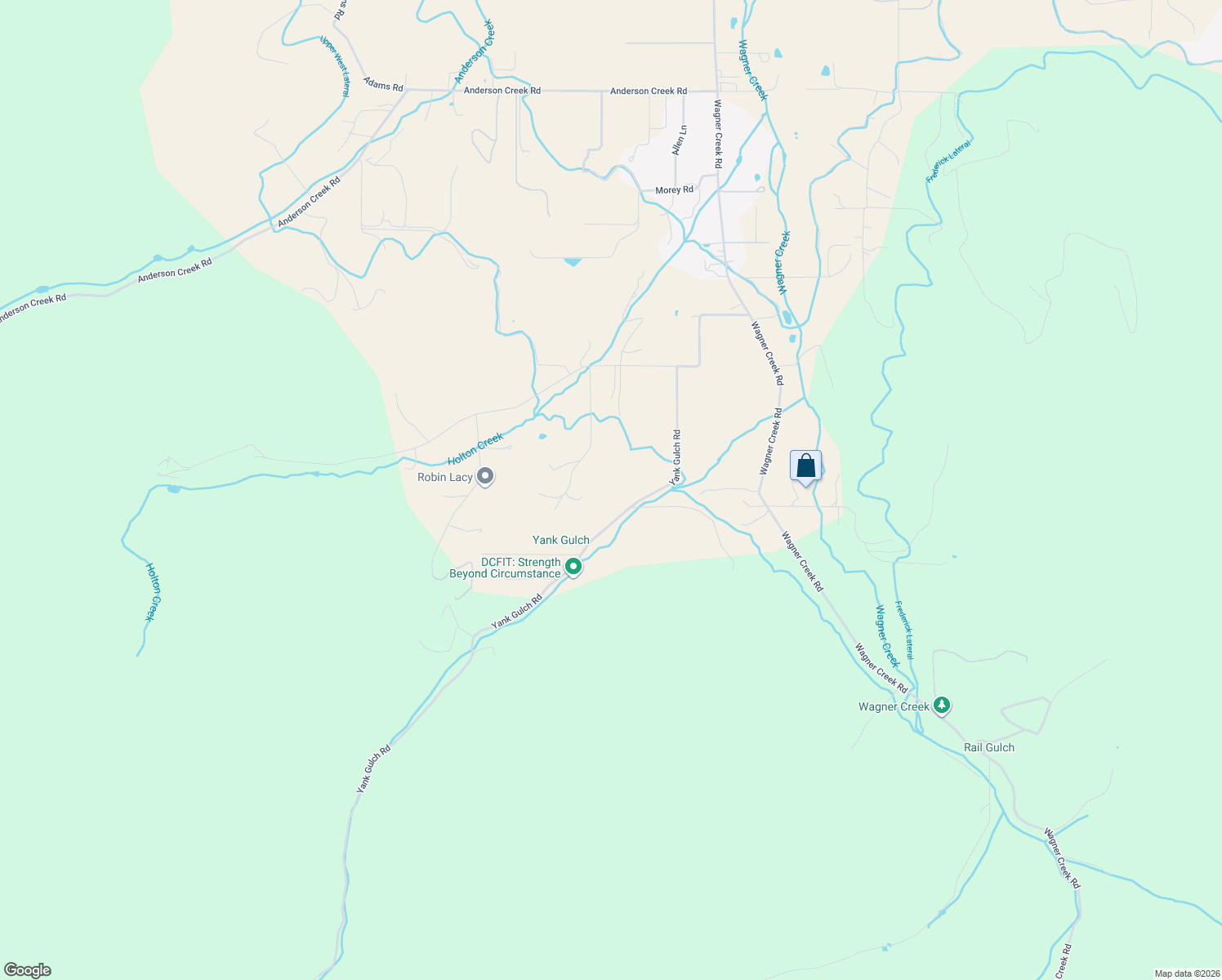 map of restaurants, bars, coffee shops, grocery stores, and more near 8744 Yank Gulch Road in Talent