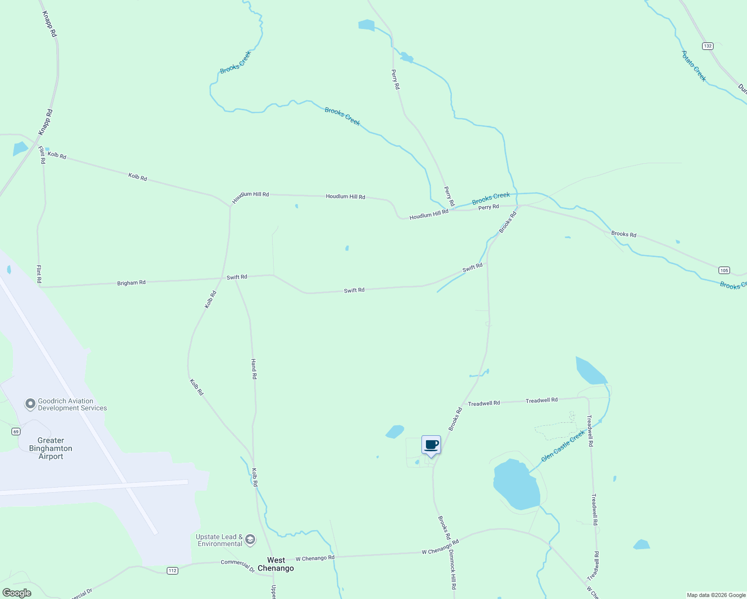 map of restaurants, bars, coffee shops, grocery stores, and more near 142 Swift Rd in Binghamton