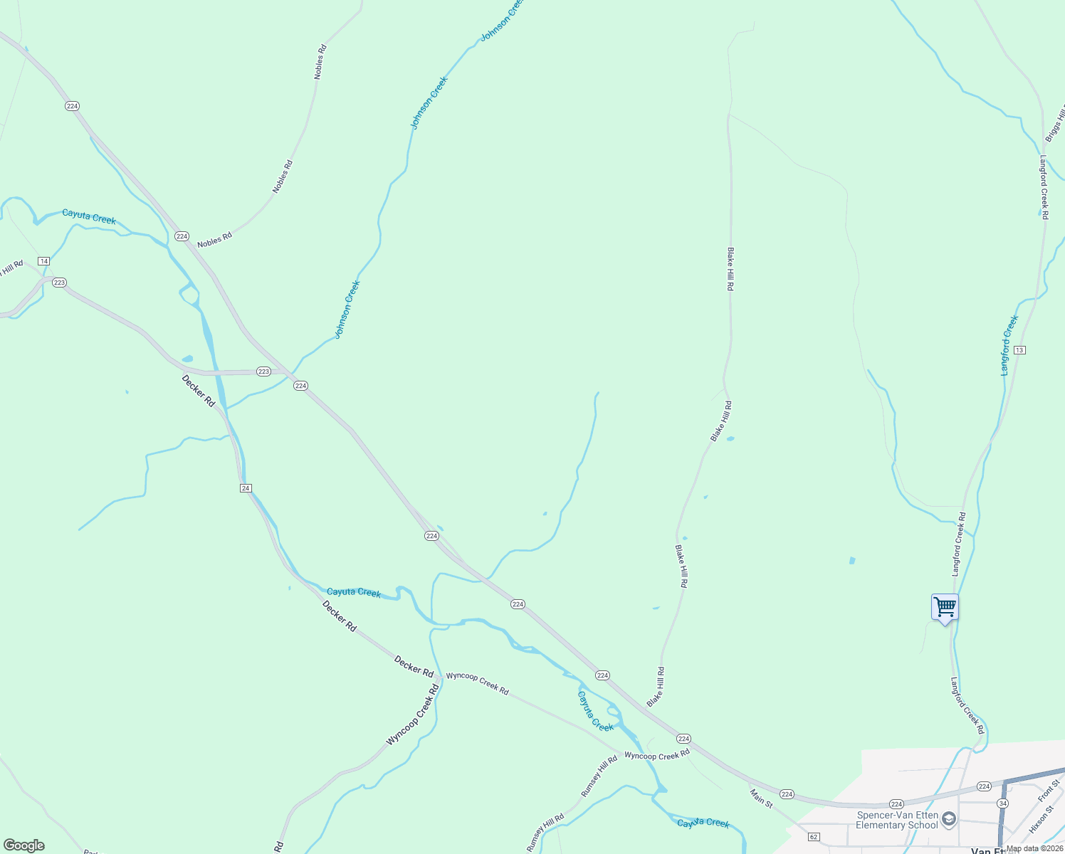 map of restaurants, bars, coffee shops, grocery stores, and more near 478 Nys Route in Van Etten