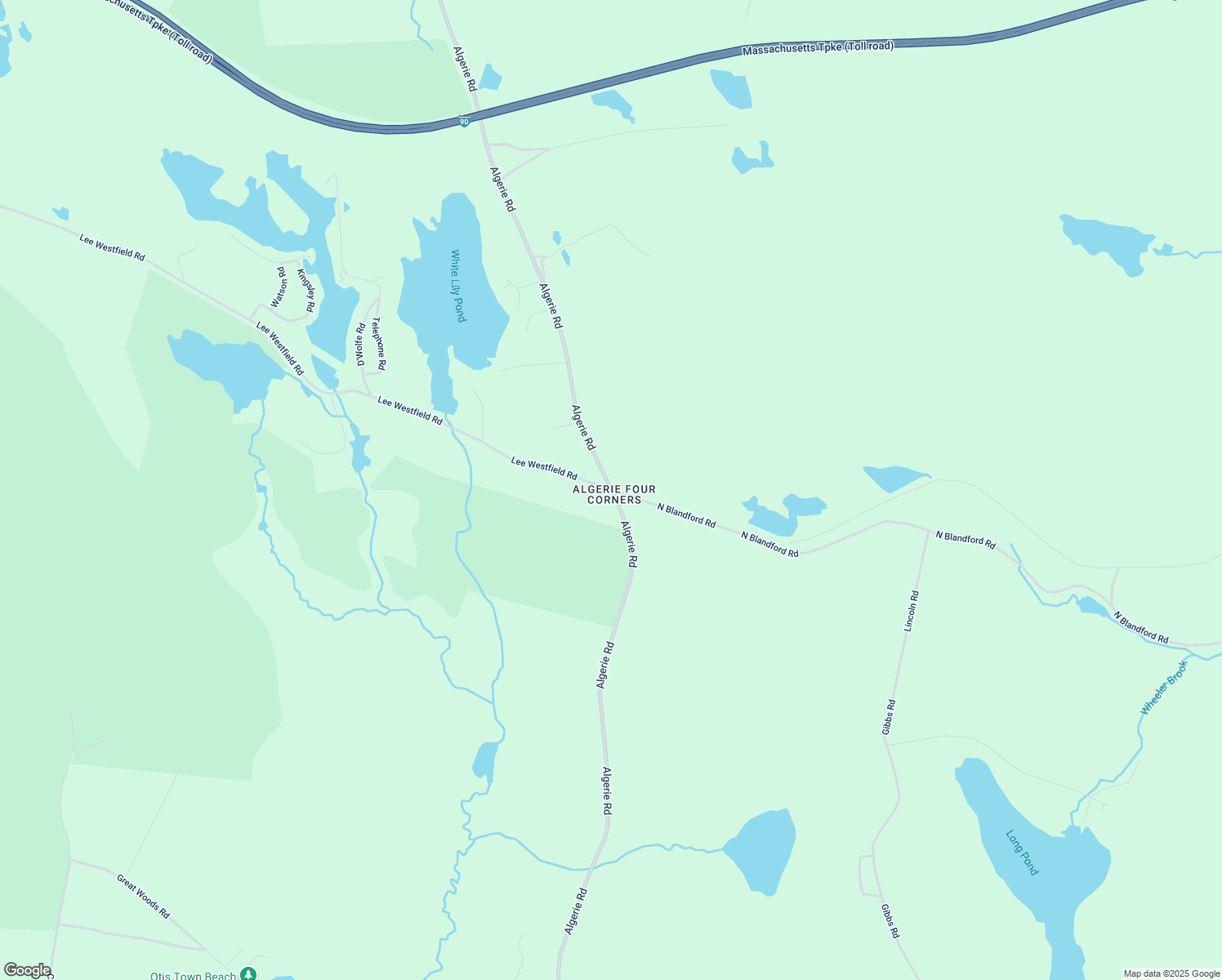 map of restaurants, bars, coffee shops, grocery stores, and more near 1359 Algerie Rd in East Otis
