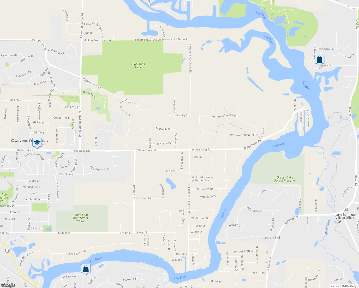 map of restaurants, bars, coffee shops, grocery stores, and more near 7512 Meadow Lane in Cary