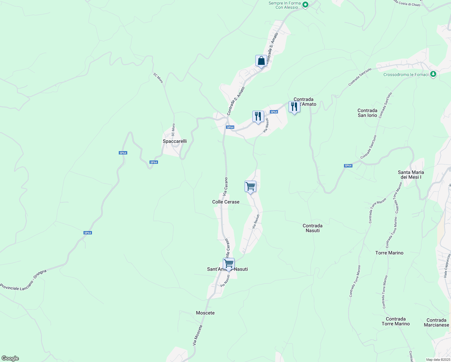 map of restaurants, bars, coffee shops, grocery stores, and more near 35 Via Ciommi in Colle Cerase